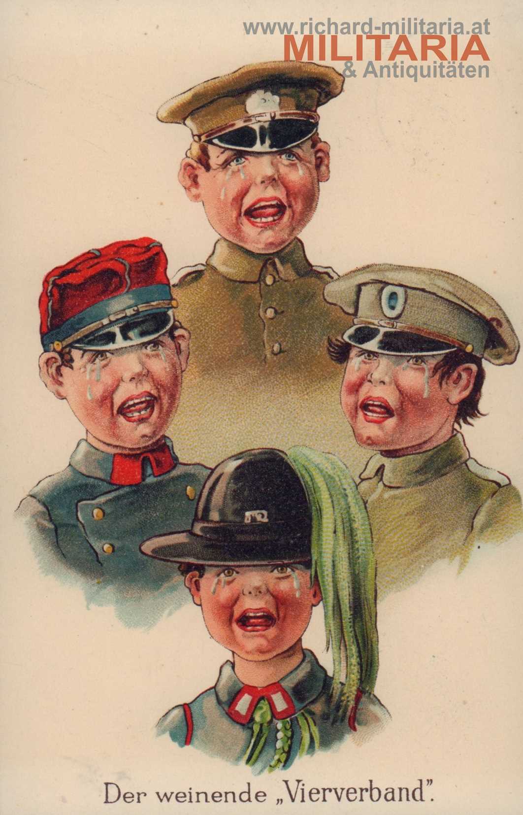 k.u.k. Spottkarte - Der weinende "Vierverband"