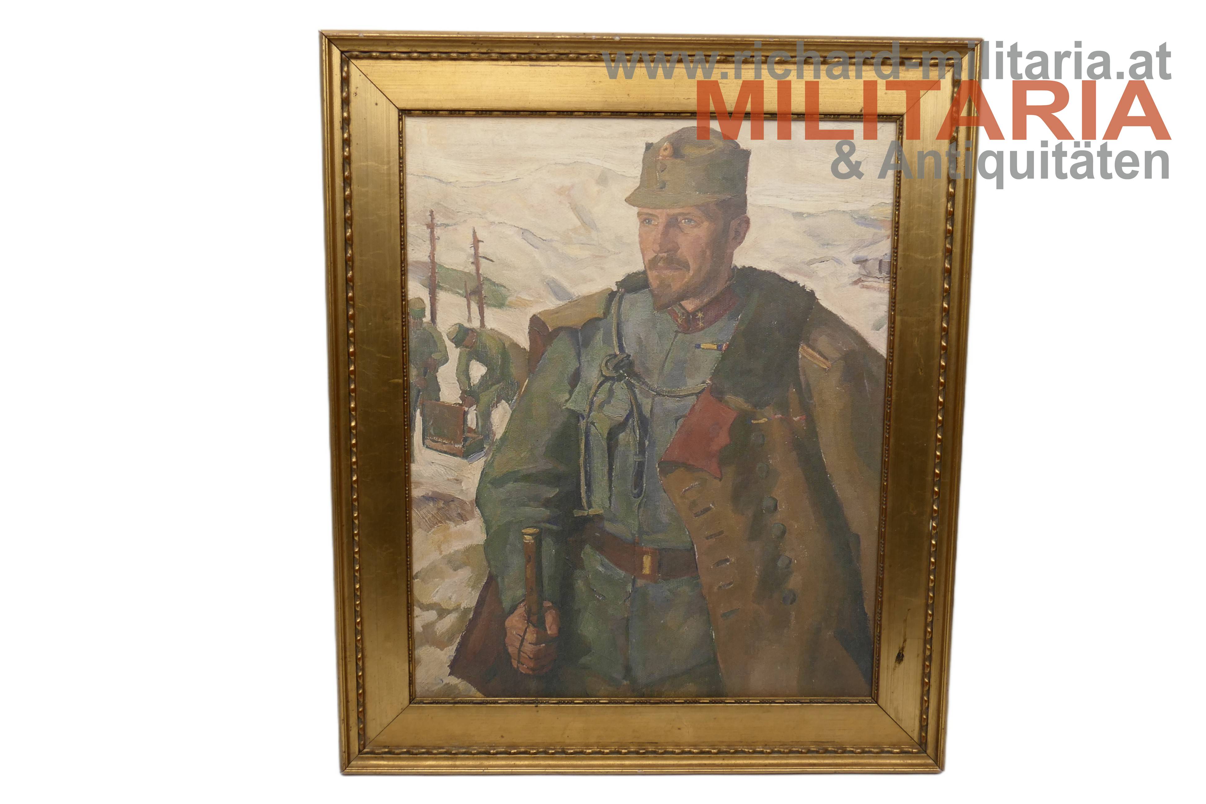 k.u.k. Bilddruck - Kavallerie-Oberleutnant in Feldadjustierung im Gebirge um 1916