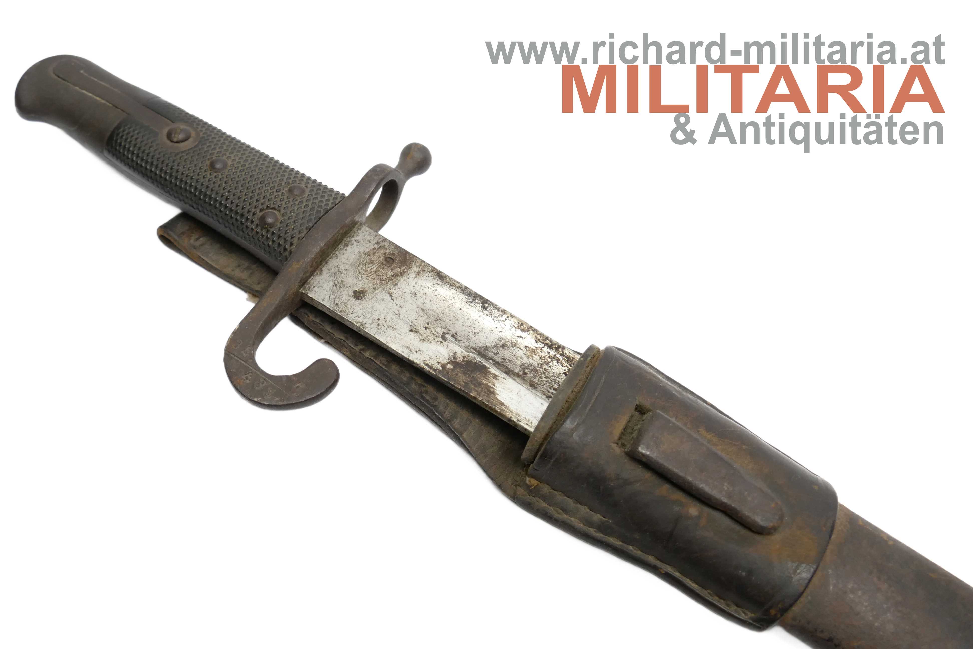 Österreich Säbelbajonett M1867/73 System Werndl mit Koppelschuh