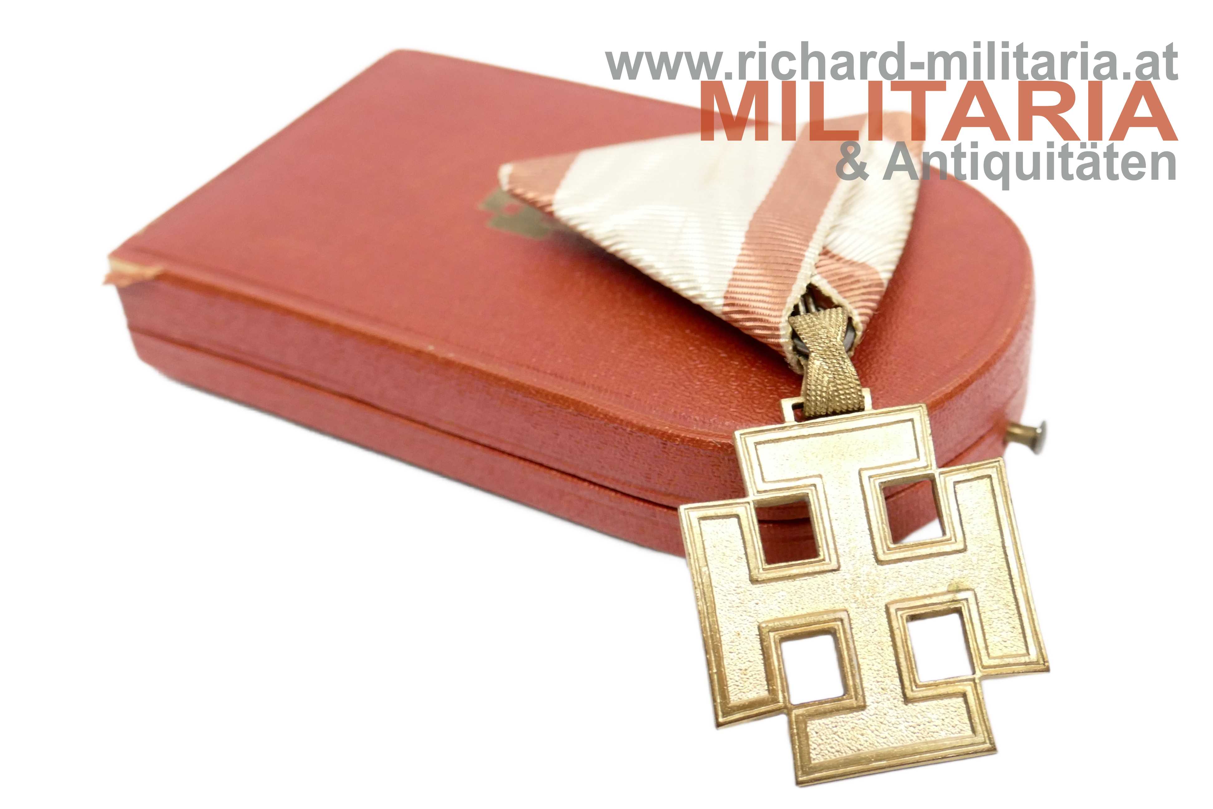 Goldenes Verdienstzeichen / Verdienstkreuz - Österreich 1. Republik