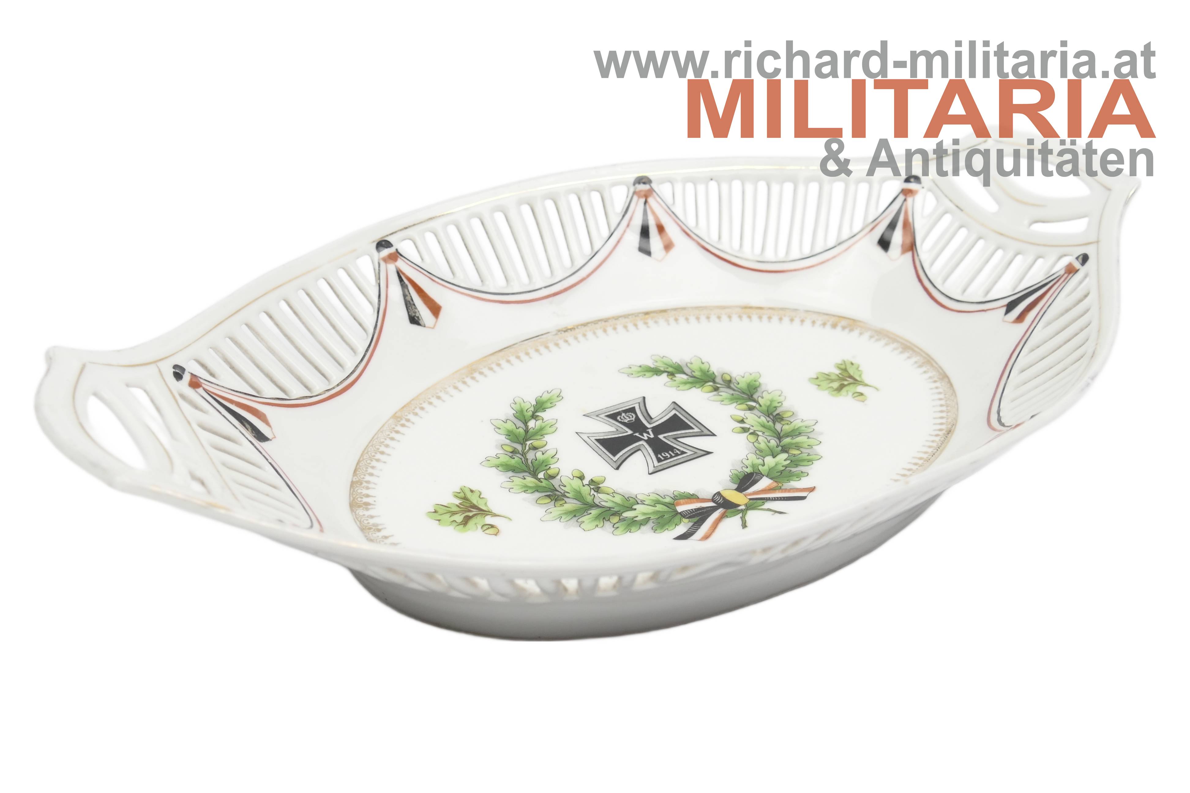 patriotische Porzellanschale - Eisernes Kreuz 1914
