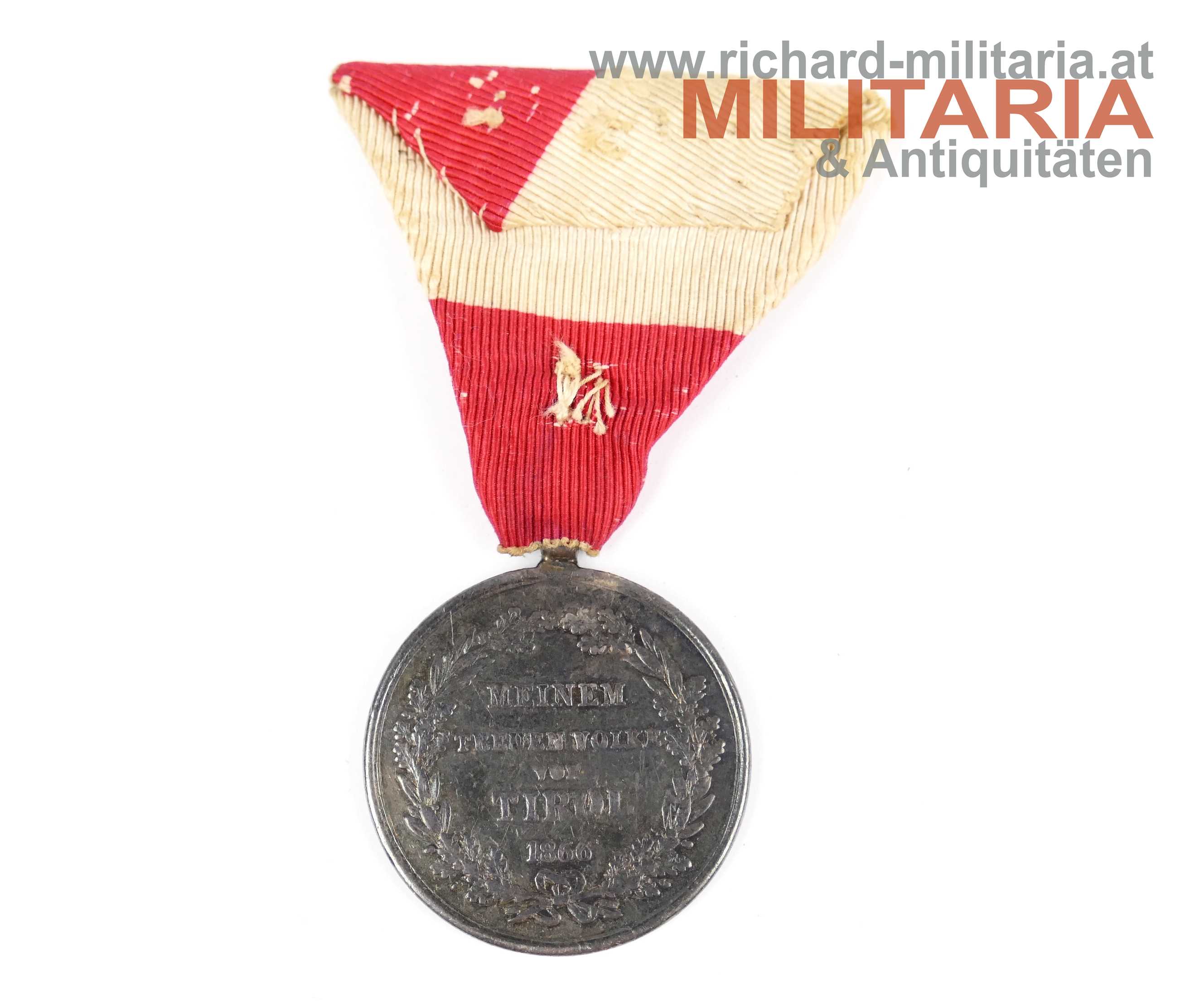 Denkmünze Tiroler Landesverteidigung - "Meinem treuen Volke von Tirol 1866" 