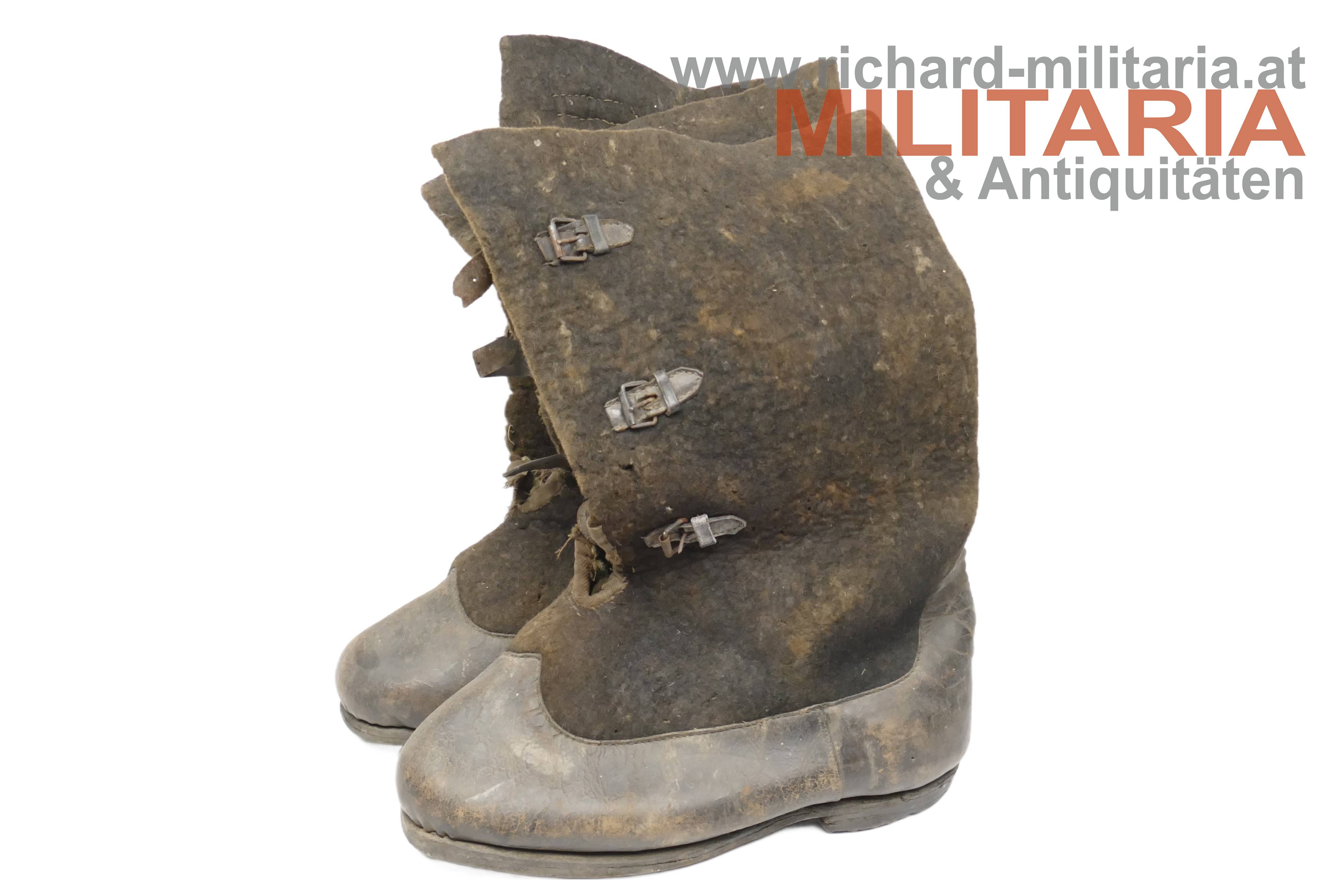 k.u.k. Winterüberziehstiefel / Wachstiefel aus Wollfilz