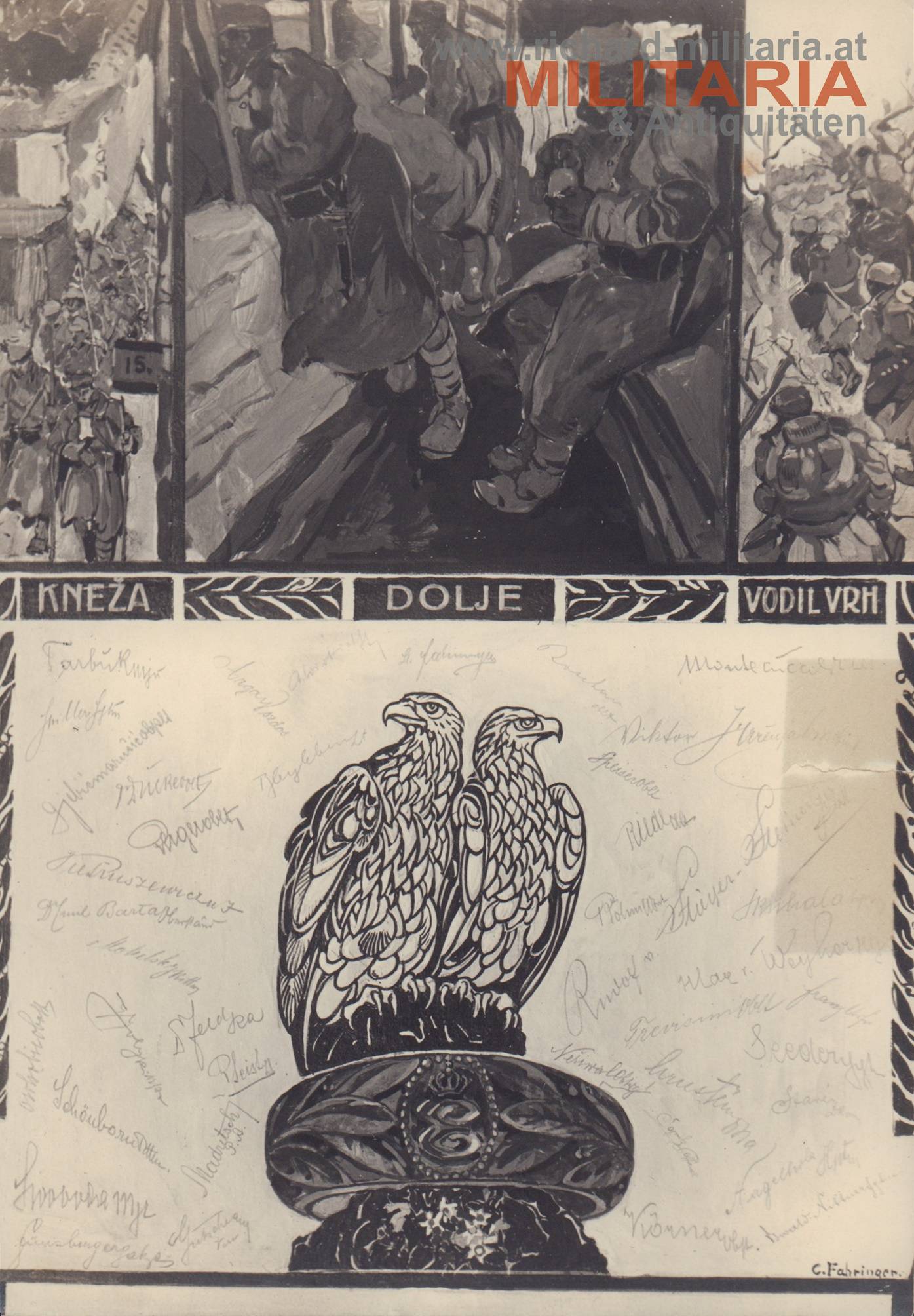 k.u.k. Foto - 2 Adler auf Geschenksring v. Erzherzog Eugen - Kneza - Dolje - Vodil Vrh