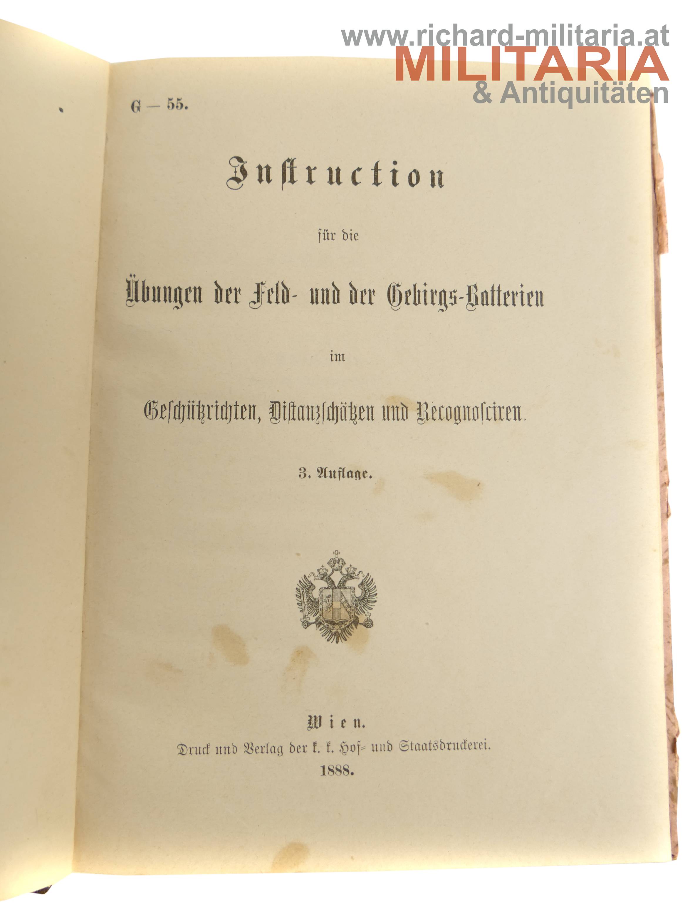 Instruction für die Übungen der Feld- und der Gebirgs-Batterien - G - 55 