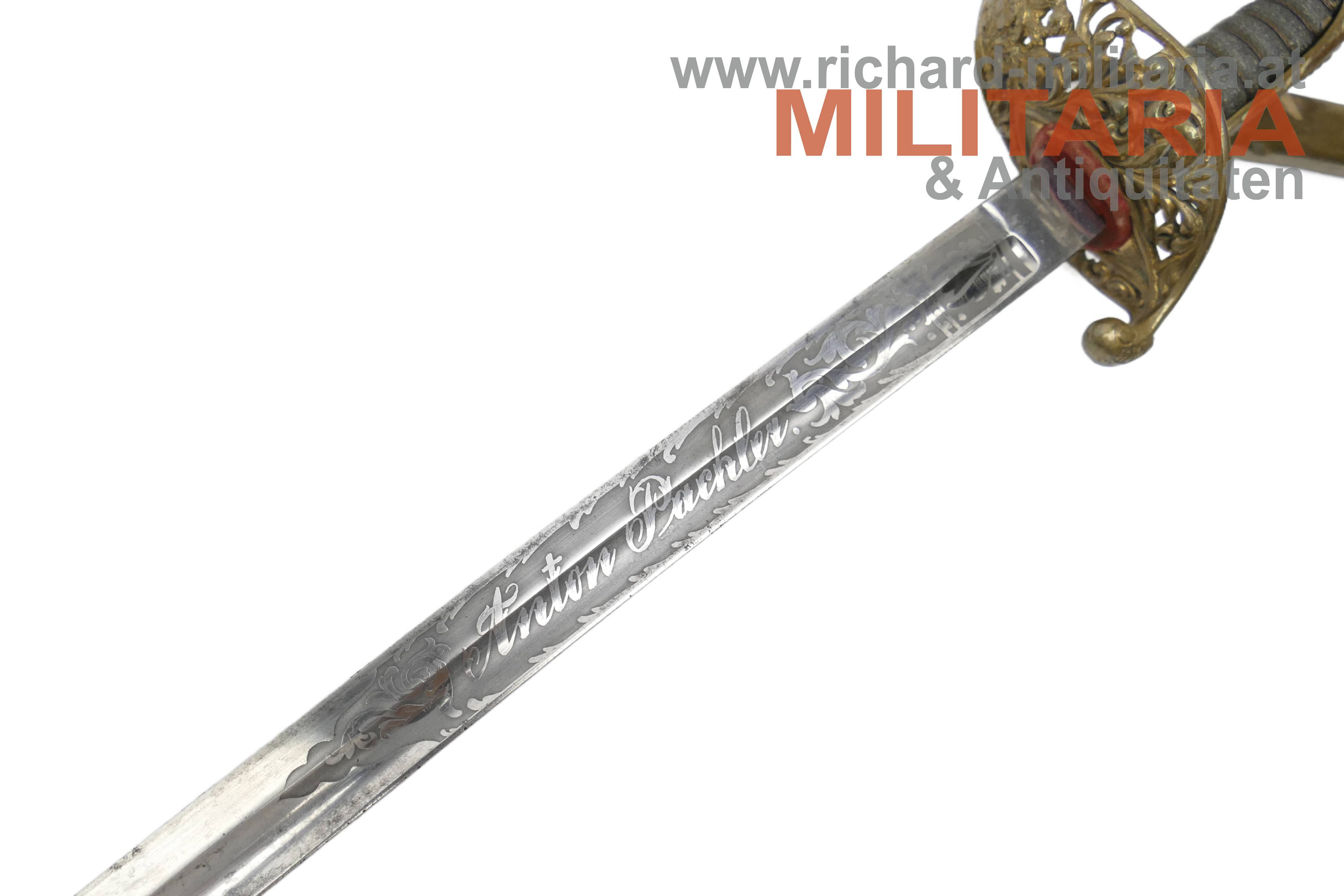 k.u.k. Beamtensäbel M1889 - Klingenätzung "Anton Pachler"