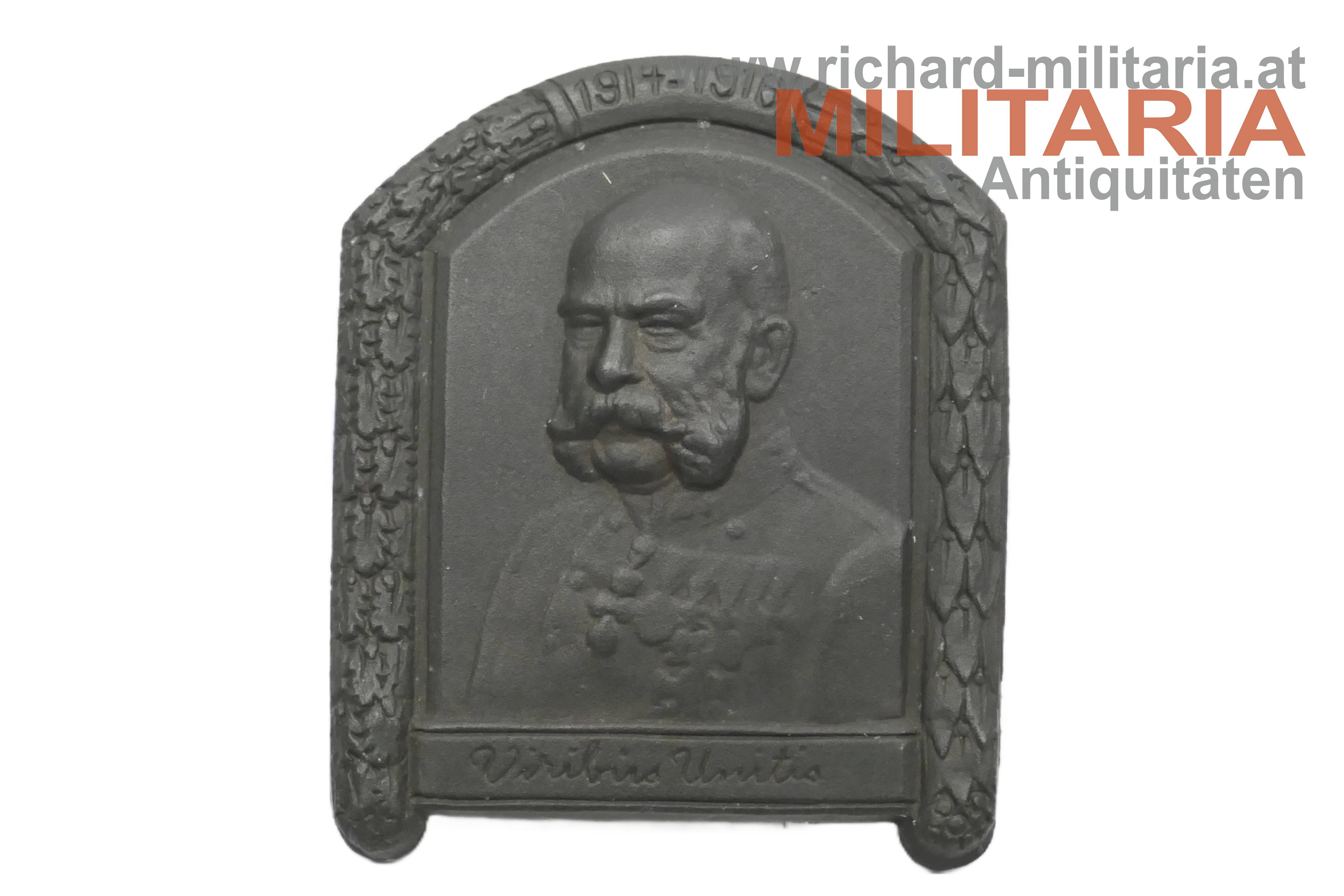 k.u.k. Kappenabzeichen - Kaiser Franz Joseph - Viribus Unitis 1914-1916