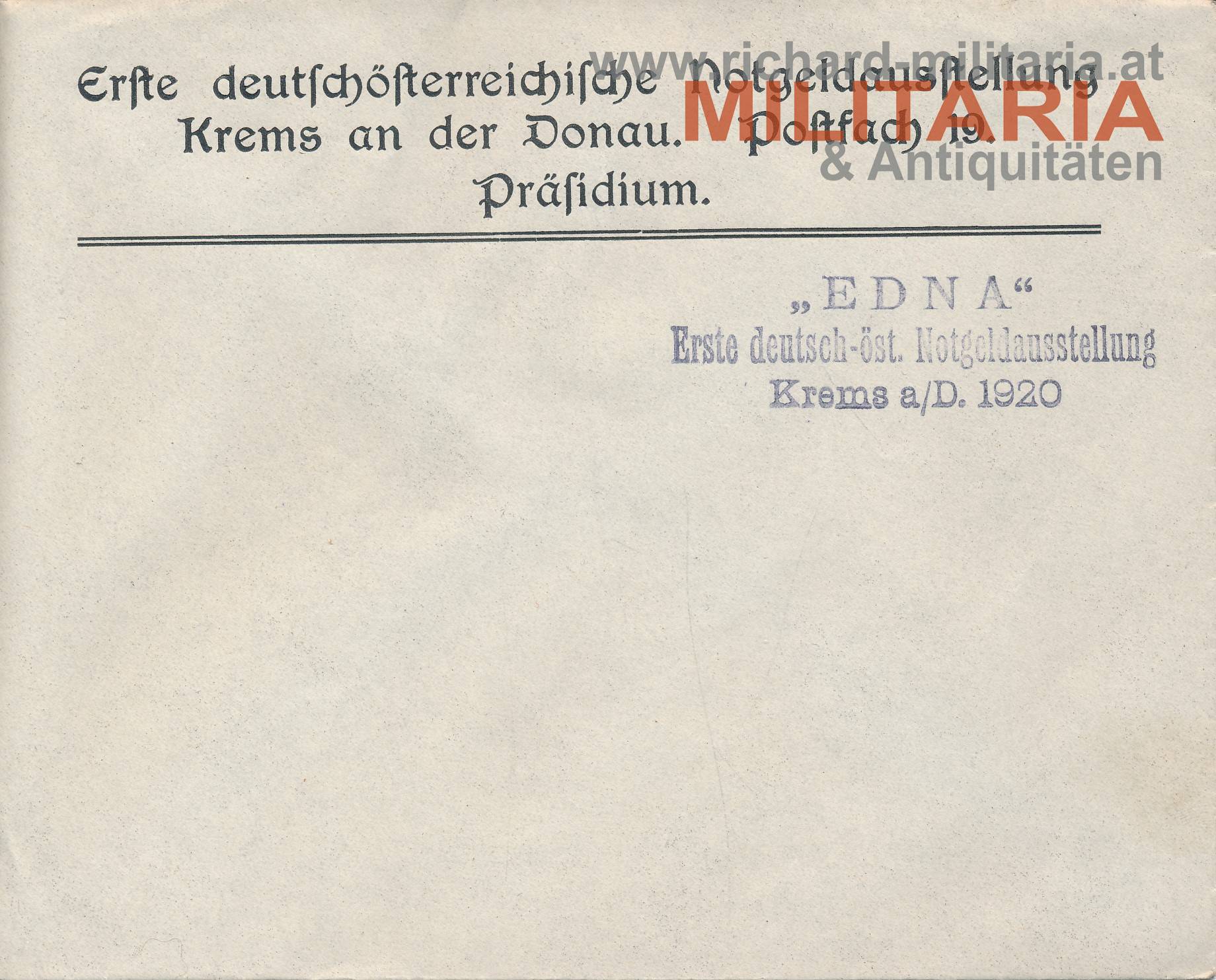 1. Deutsch-österreichische Notgeldausstellung - Krems 1920