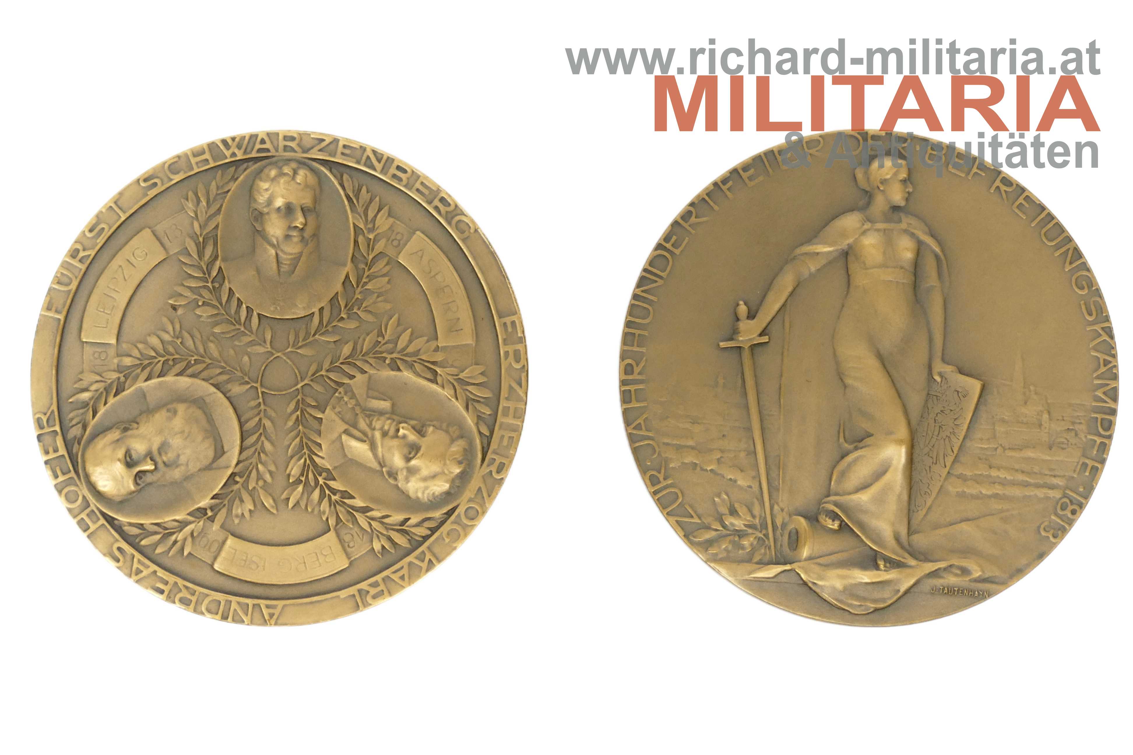 Medaillen - 100 Jahre Befreiungskampf 1813 (gegen Napoleon) mit Doppeletui