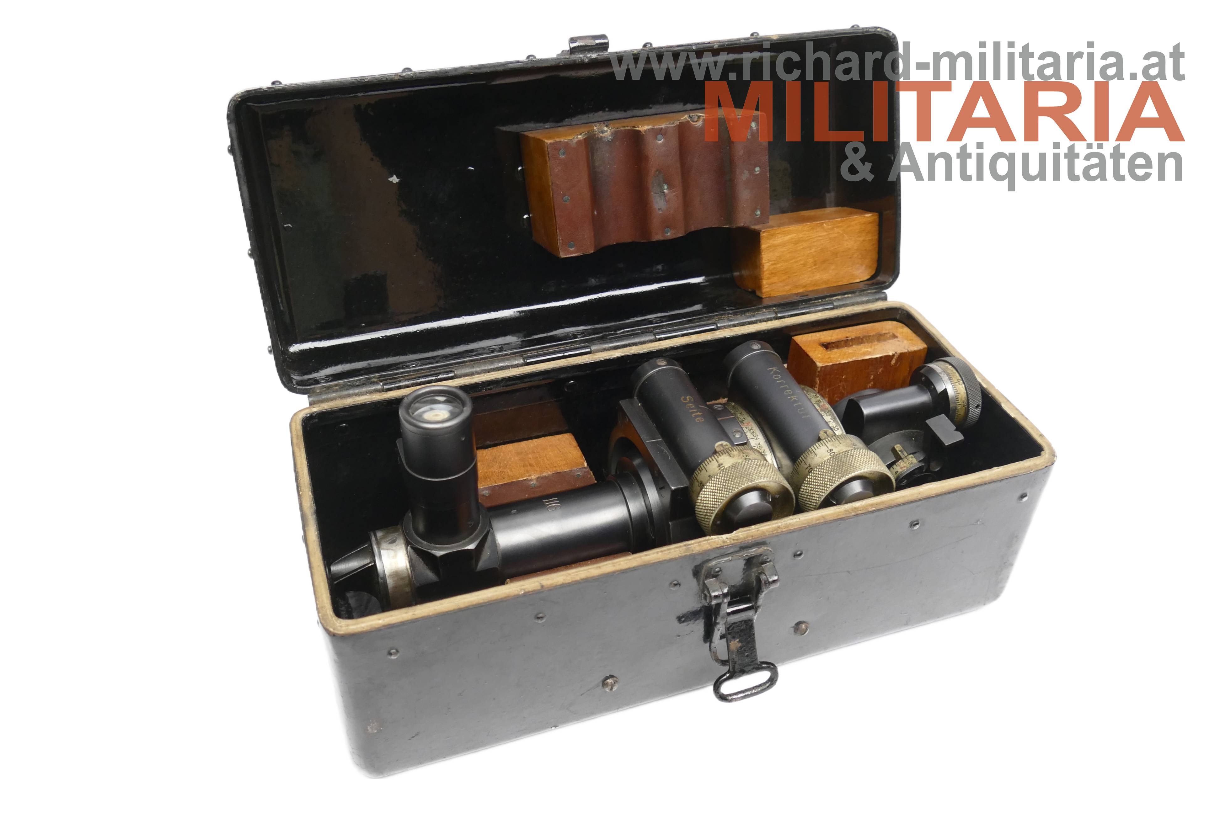 k.u.k. Artillerie-Geschützfernrohr - C.P. Goerz mit Aufbewahrungskiste - nummerngleich