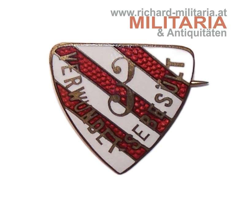 k.u.k. Kappenabzeichen 3x Verwundet (Sebeseült) - Ausführung für Offiziere