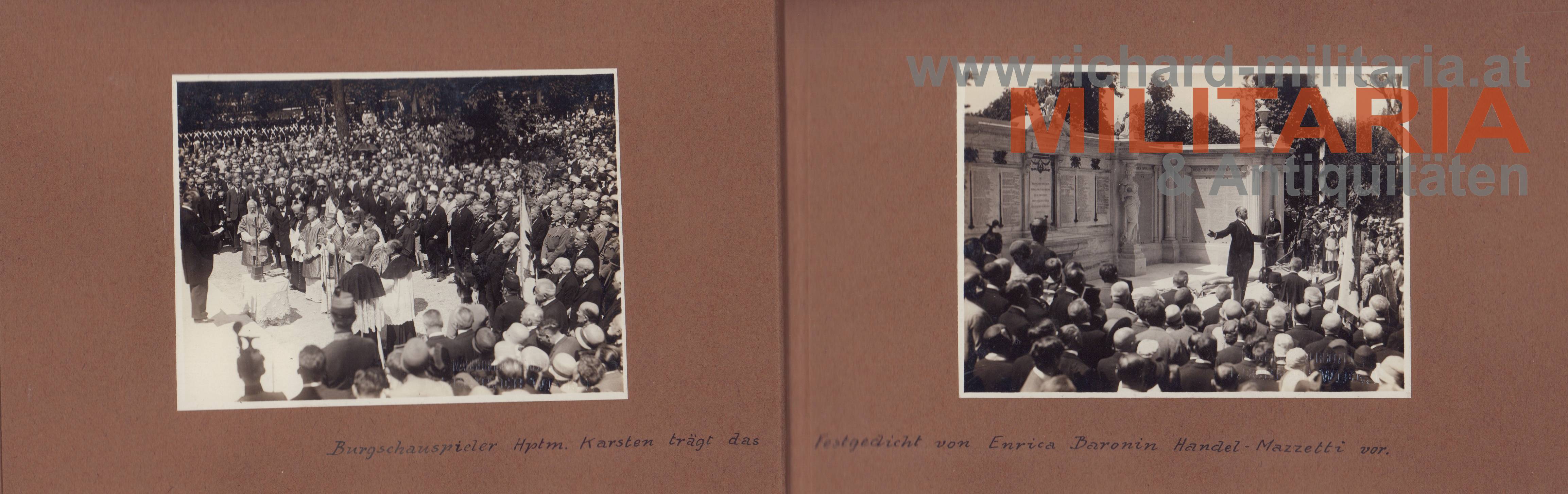 Gefallenendenkmal-Enthüllung der Neustädter Militärakademiker 1928 - Fotoalbum