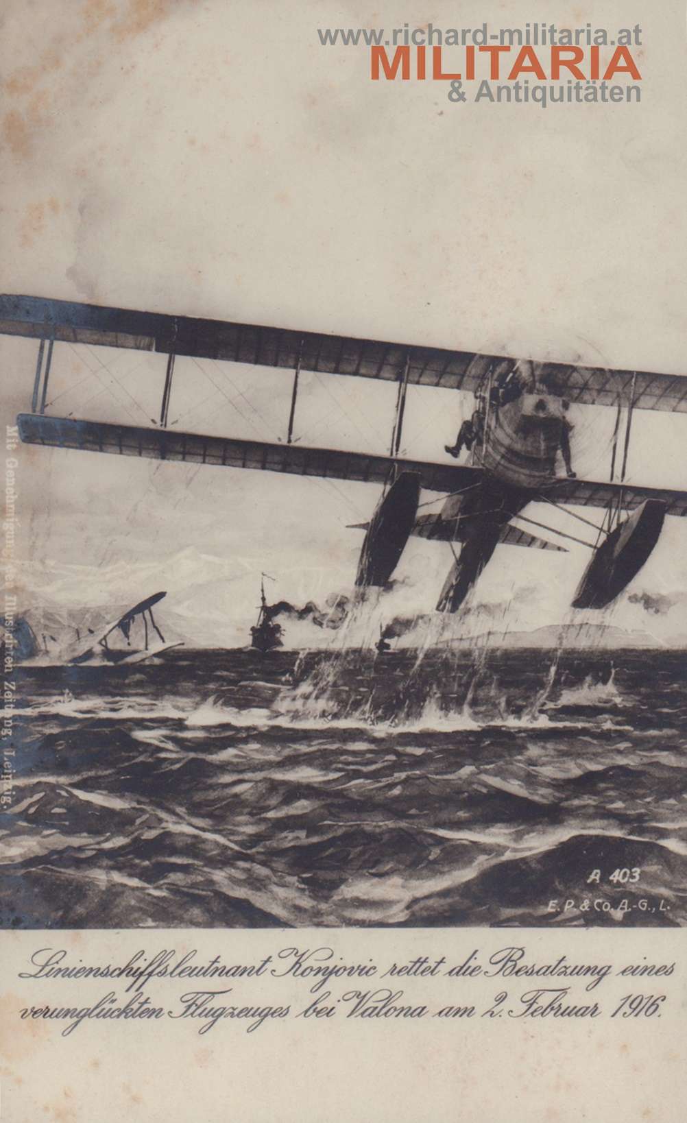 k.u.k. PK Seeflieger rettet Besatzung bei Valona 1916