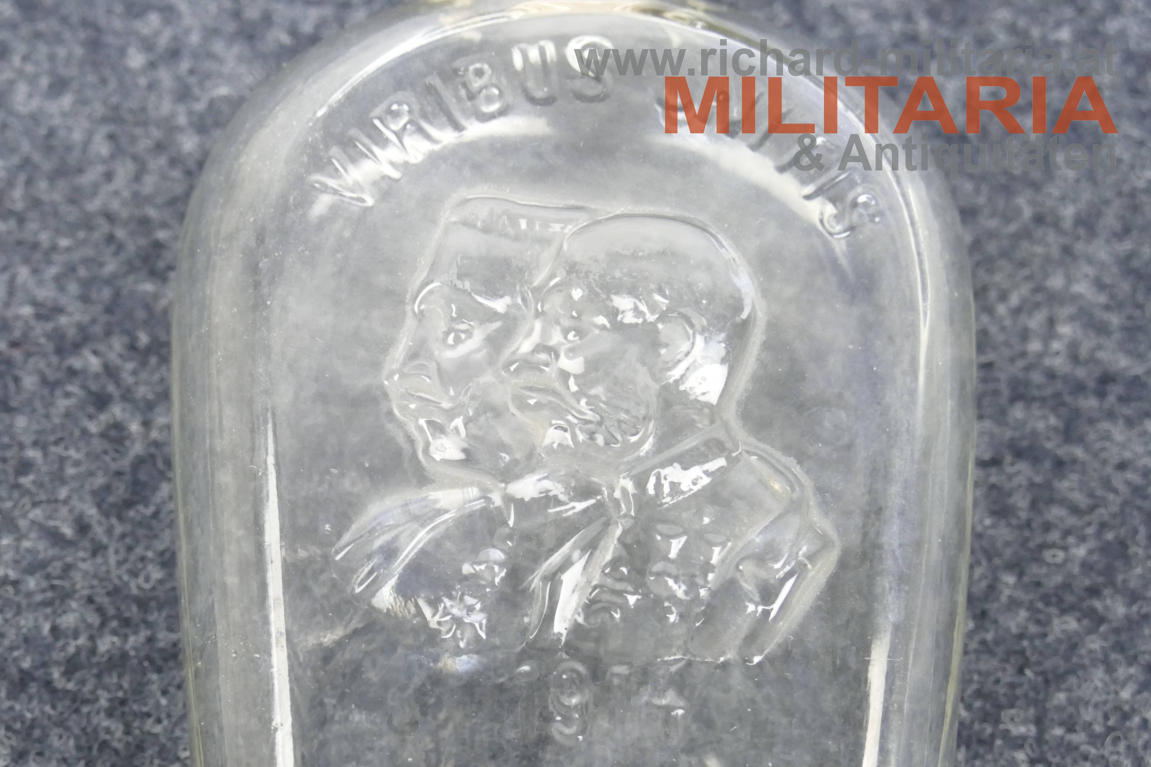 k.u.k. patriotische Flasche - Kaiser Franz Josef und Wilhelm - 1914 - Viribus Unitis