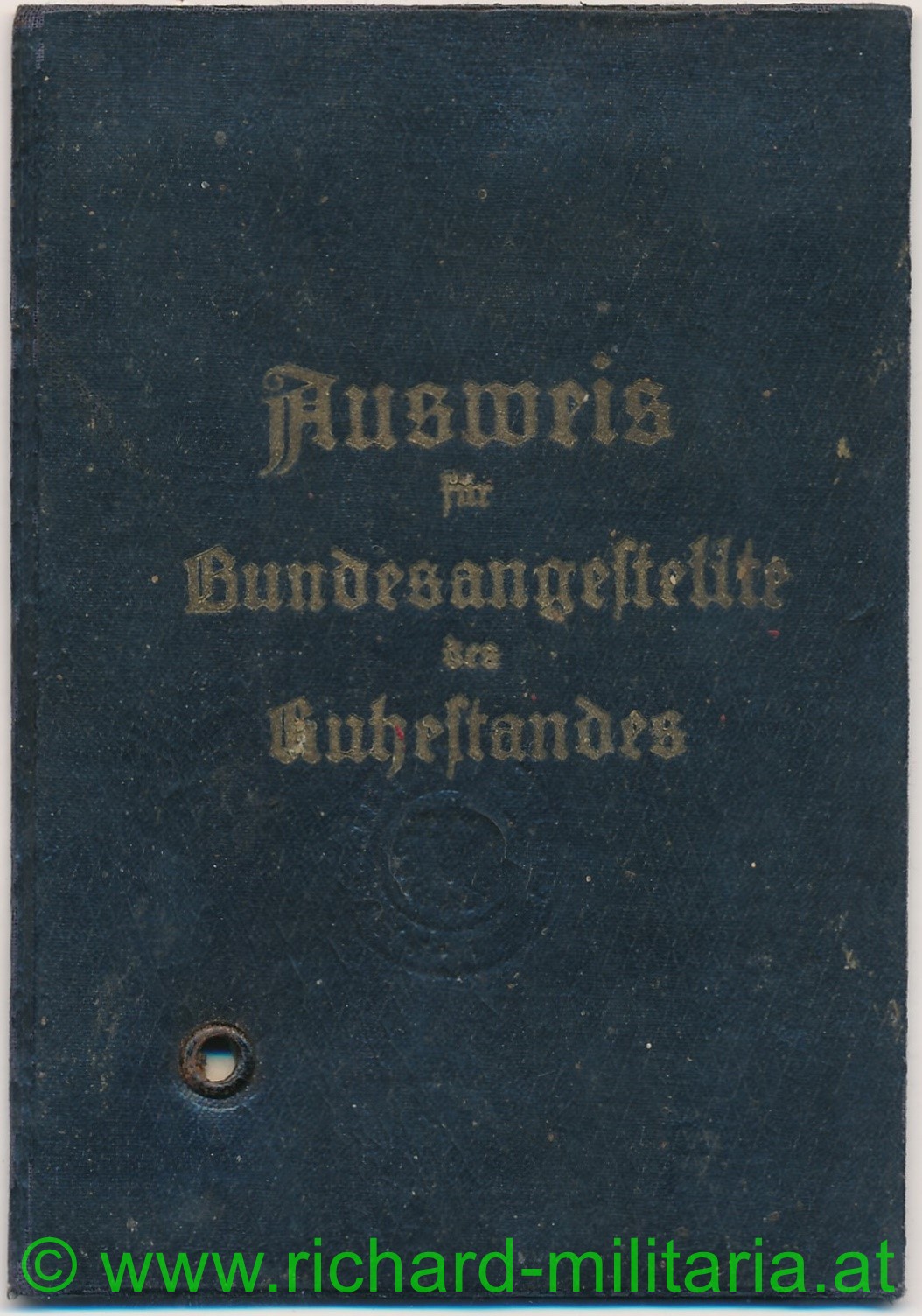 Ausweis für Bundesangestellte des Ruhestandes 1. Republik Österreich
