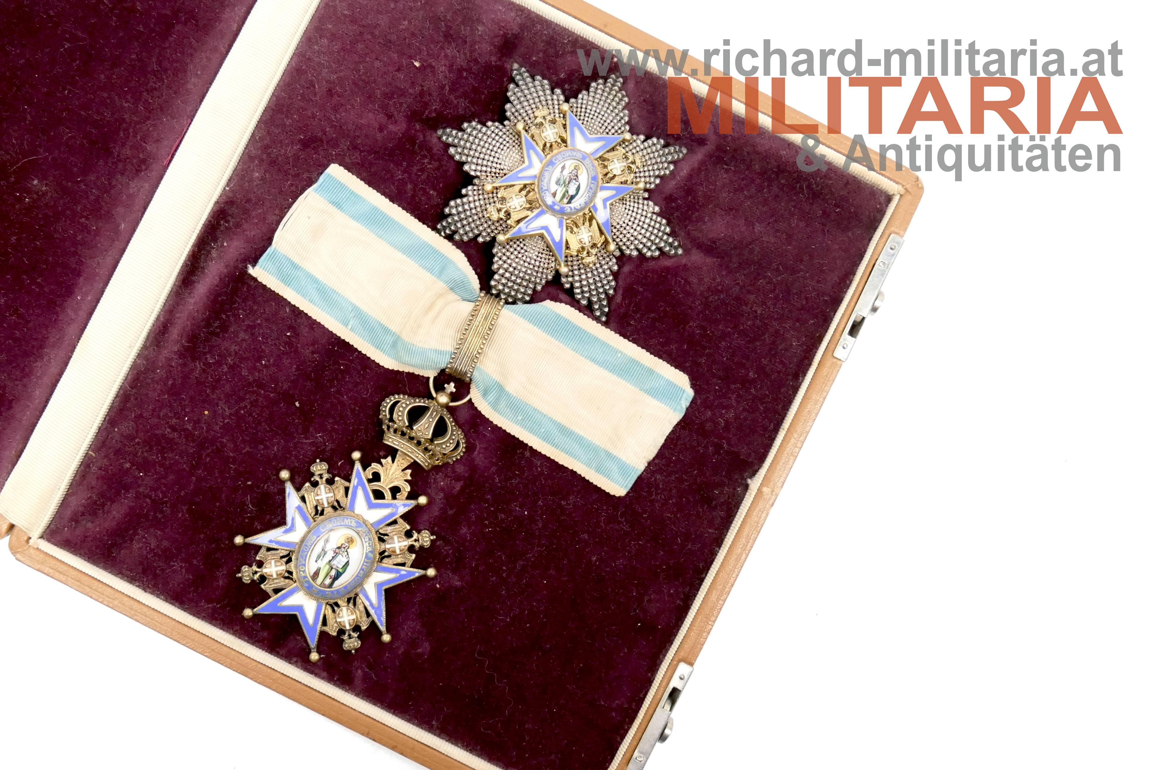 Serbien - St. Sava-Orden - Set der 2. Klasse (3. Modell) im Etui