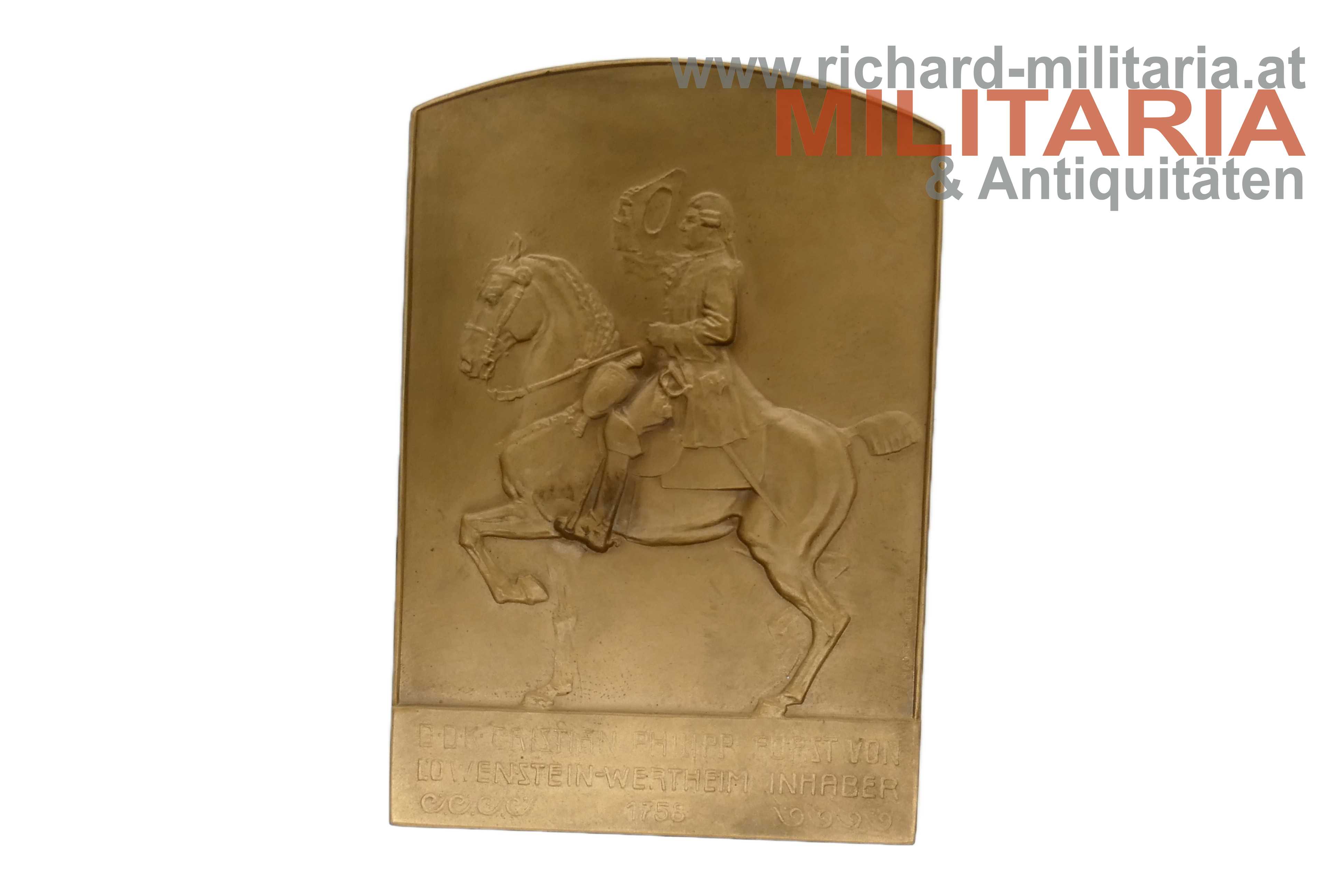 k.u.k. Plakette - Ulanen-Regiment Nr. 7 - 1908 - mit Etui