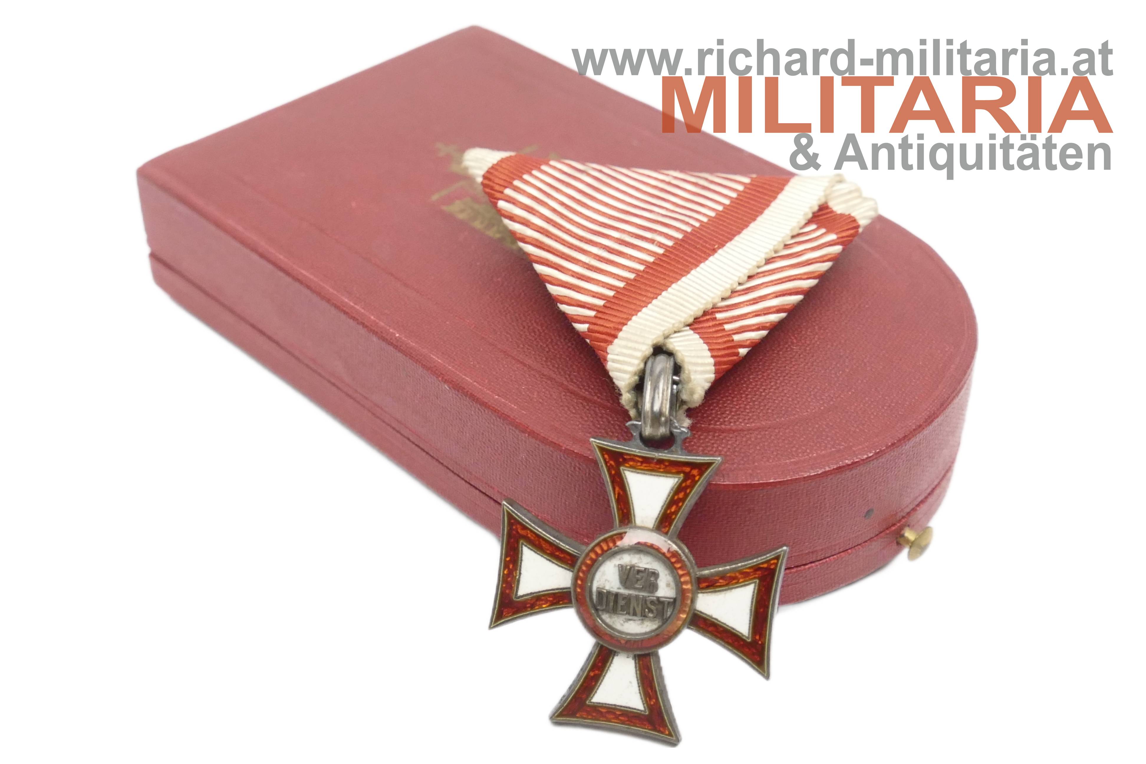 k.u.k. Militärverdienstkreuz 3. Klasse Frieden im Etui - Rothe/Zimbler