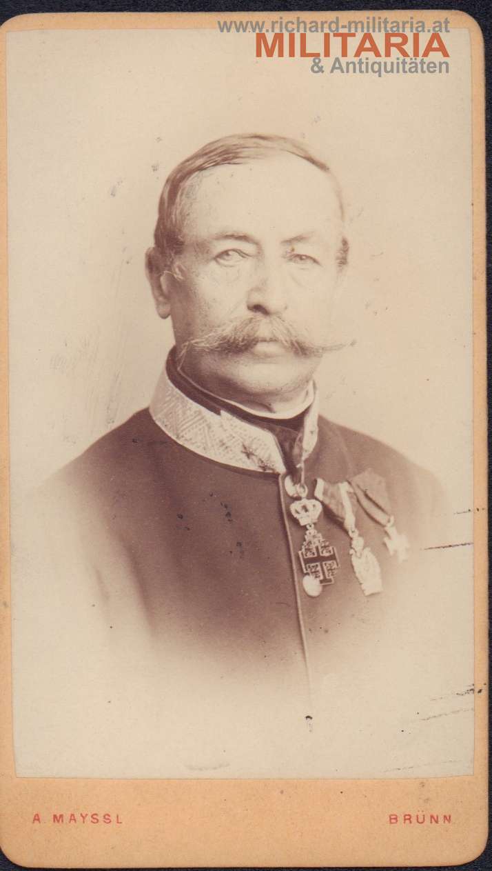 k.k. Hartkartonfoto - Oberstleutnant mit Orden vom Heiligen Grab 