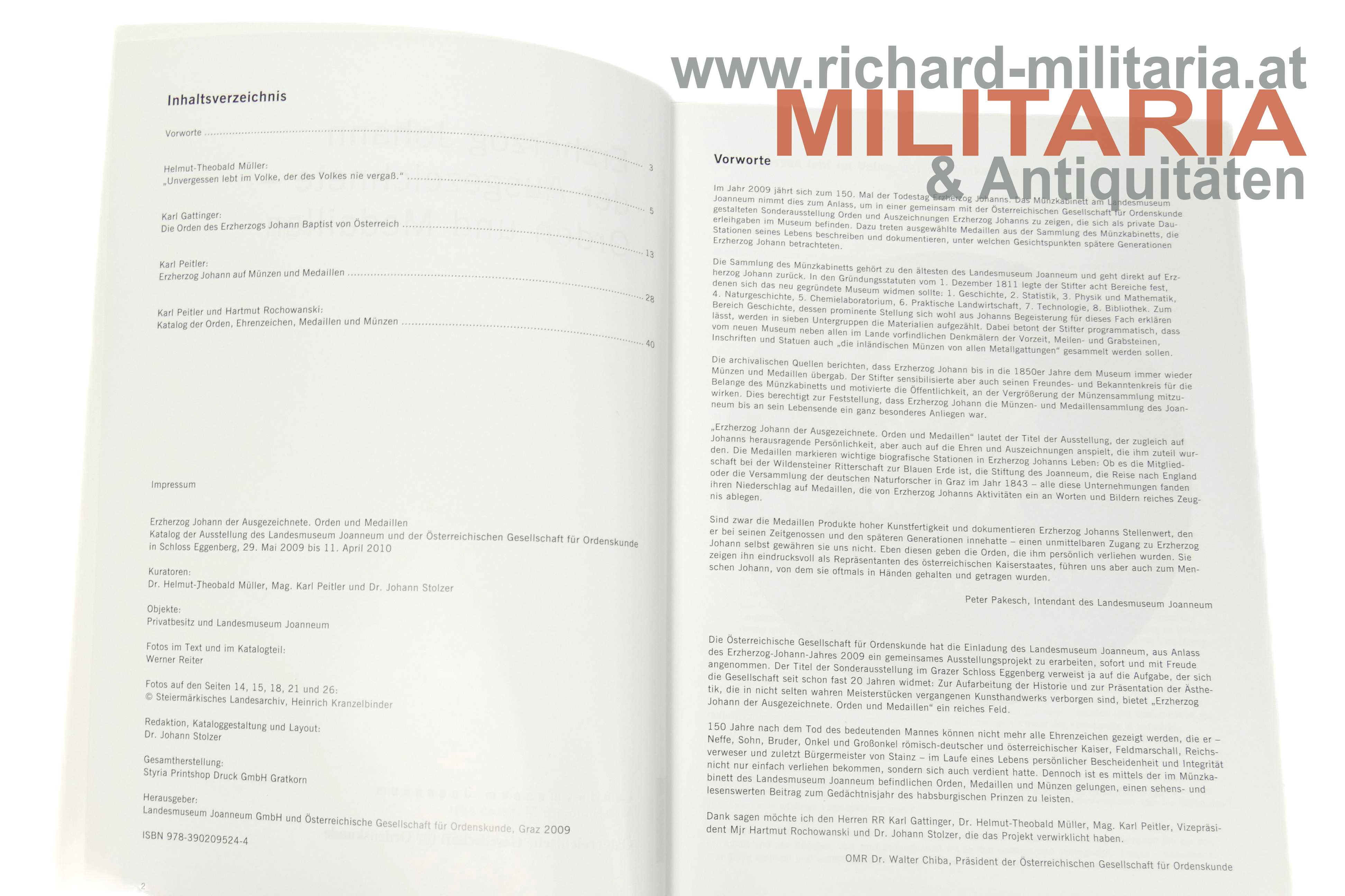 Erzherzog Johann der Ausgezeichnete - Orden und Medaillen