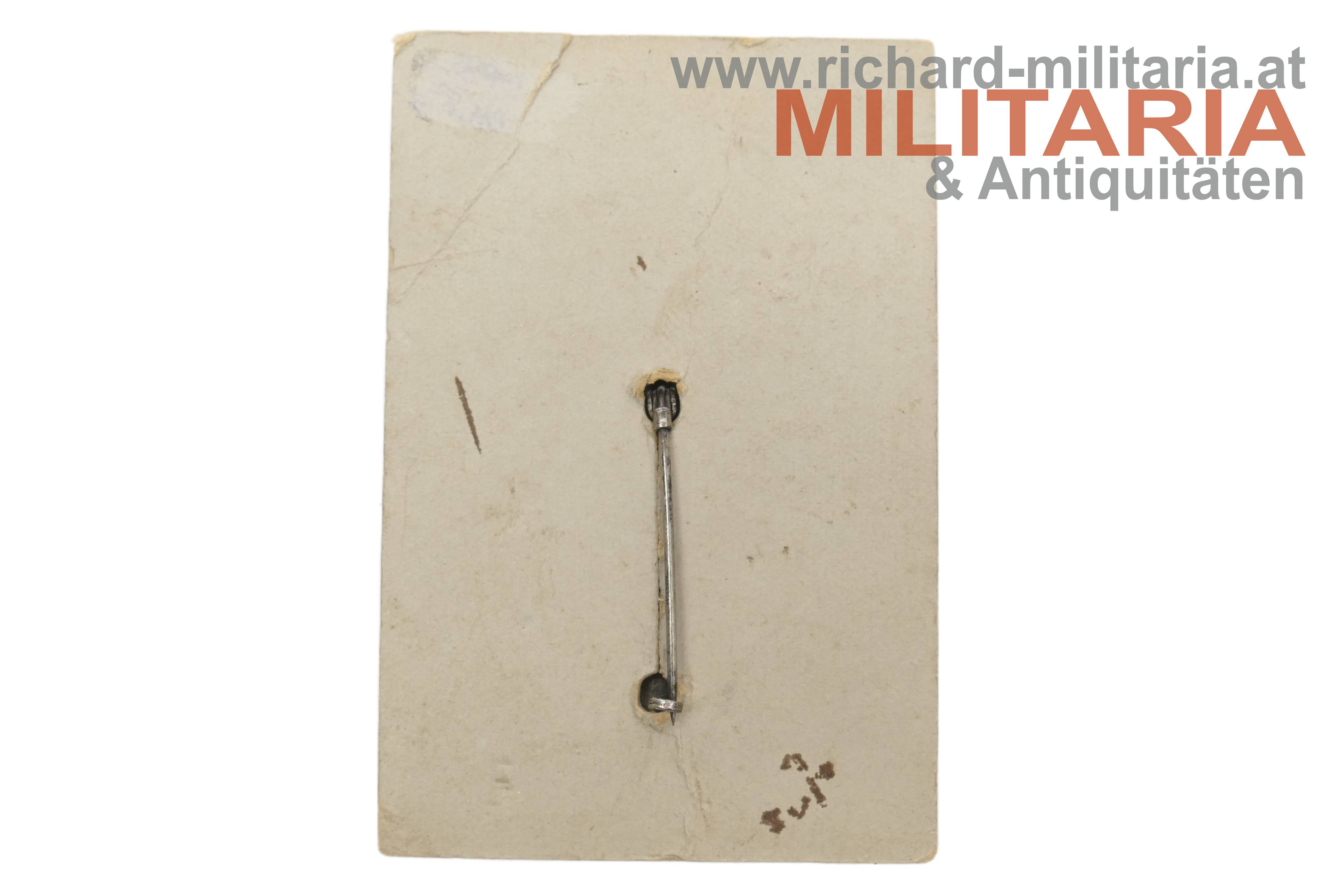 k.u.k. patriotisches Abzeichen - St. Hubertus Kreuz mit Verkaufskarton