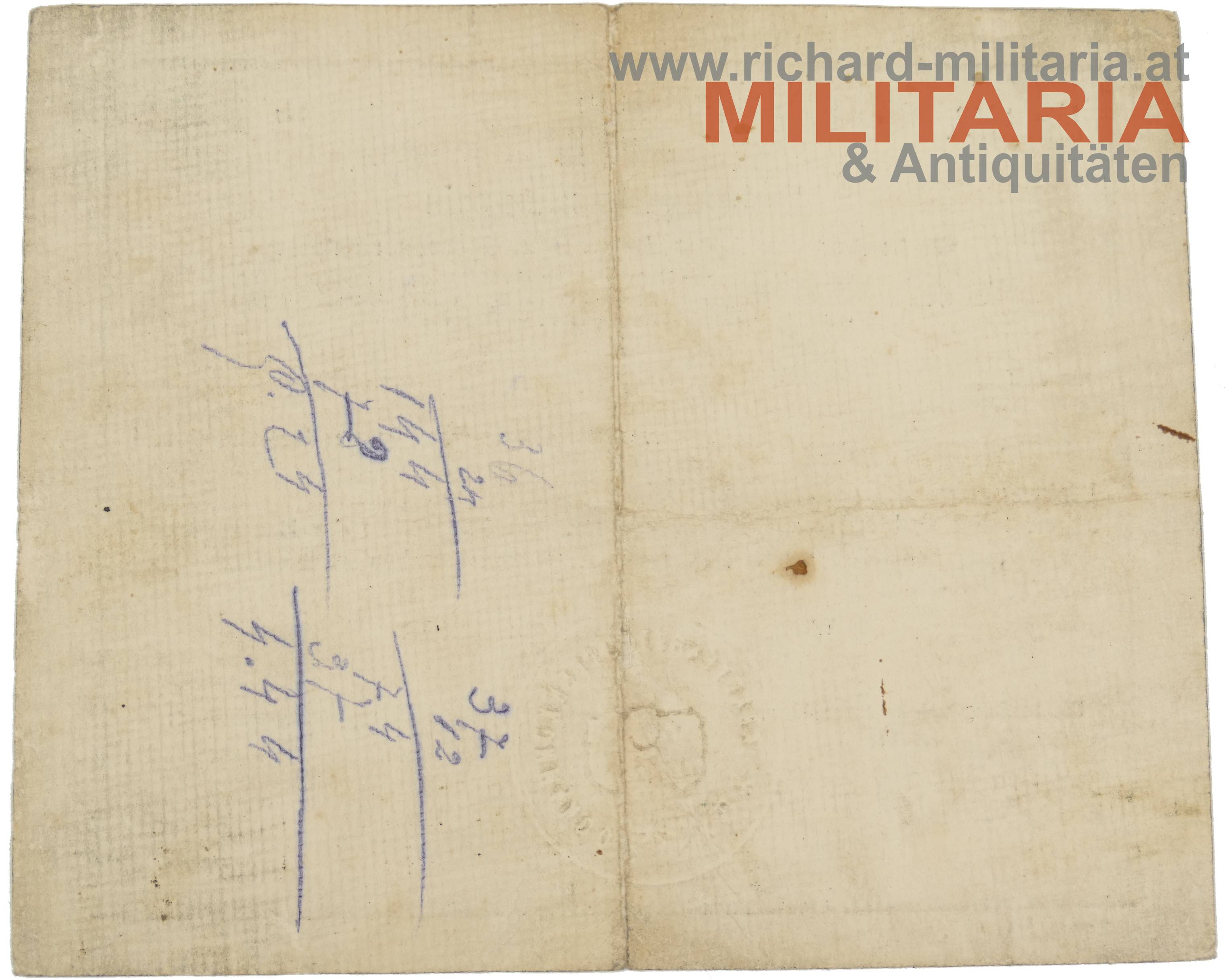 k.u.k. Befähigungszeugnis für Autolenker - 1918 