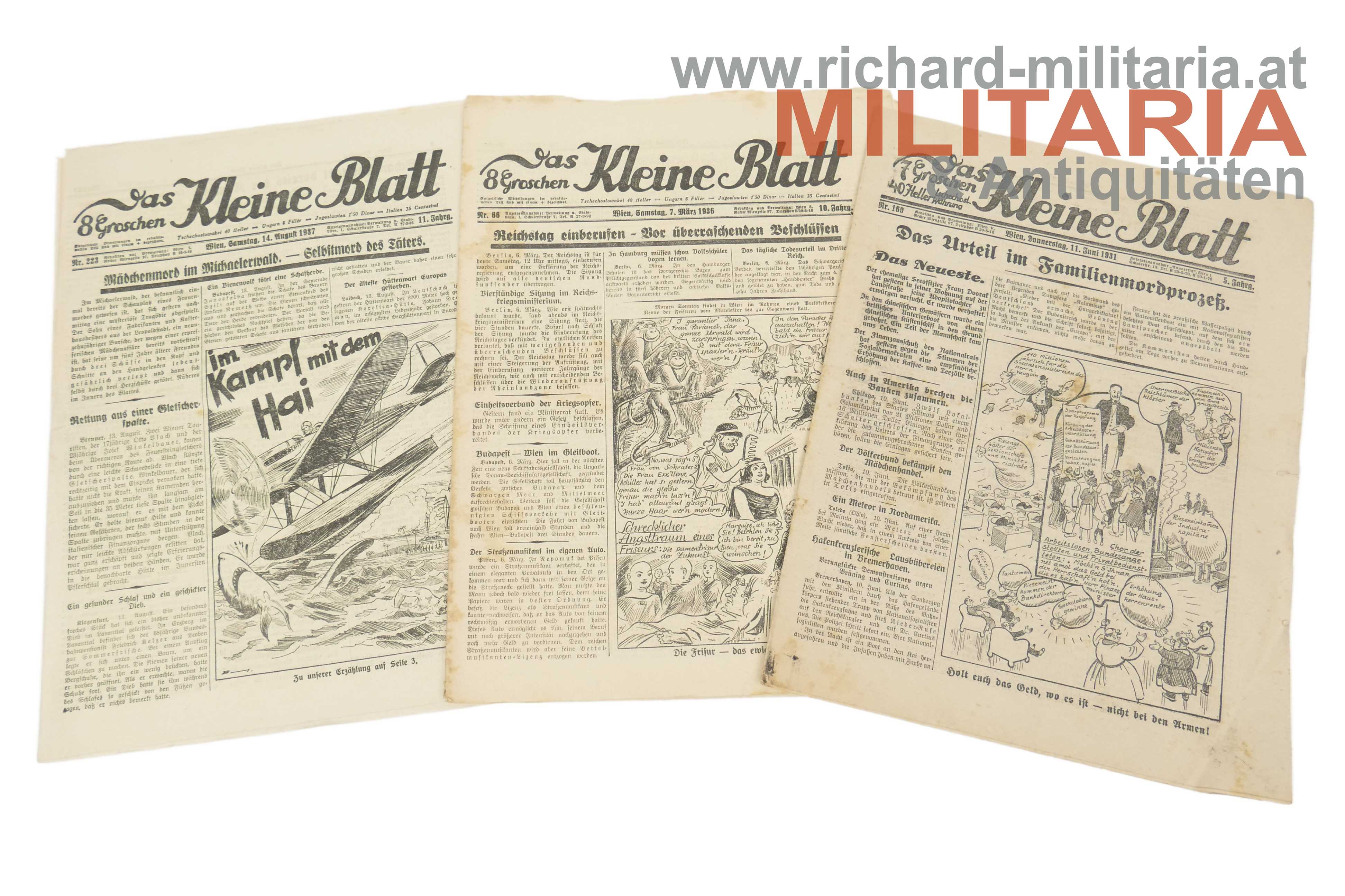 1. Republik/Bundesstaat - Zeitungen "Das Kleine Blatt"