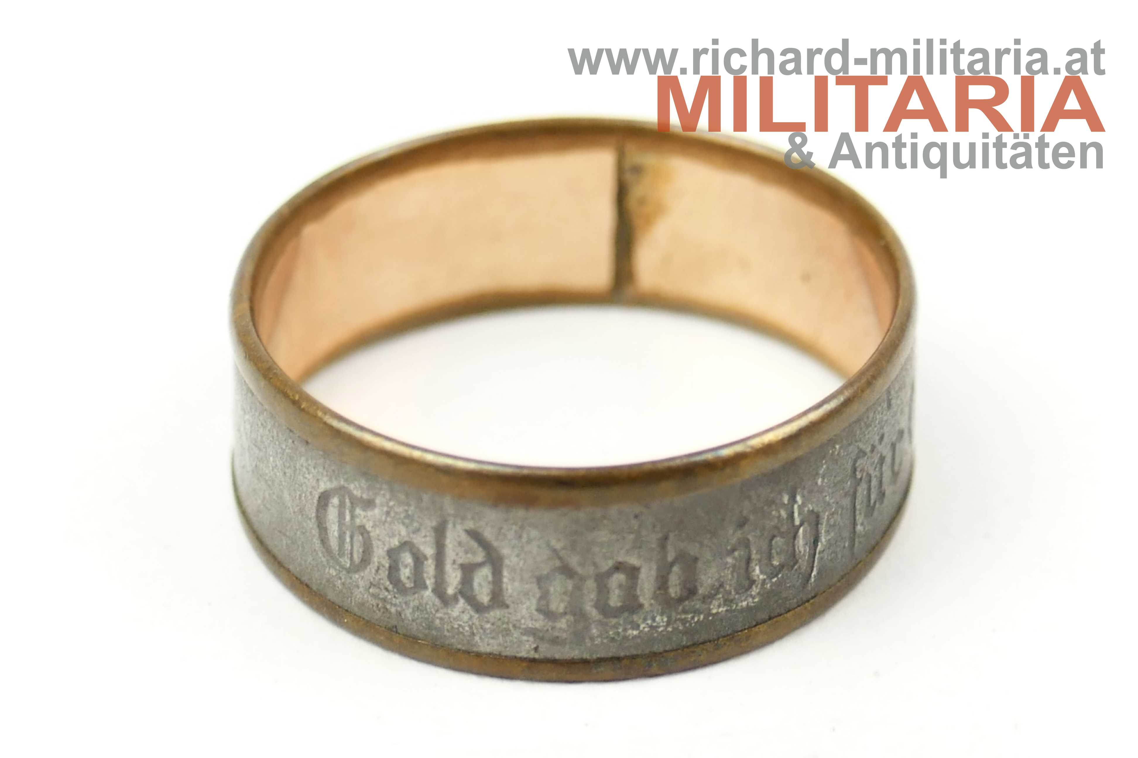 k.u.k. patriotischer Ring - "Gold gab ich für Eisen 1914 Silb. Kreuz"