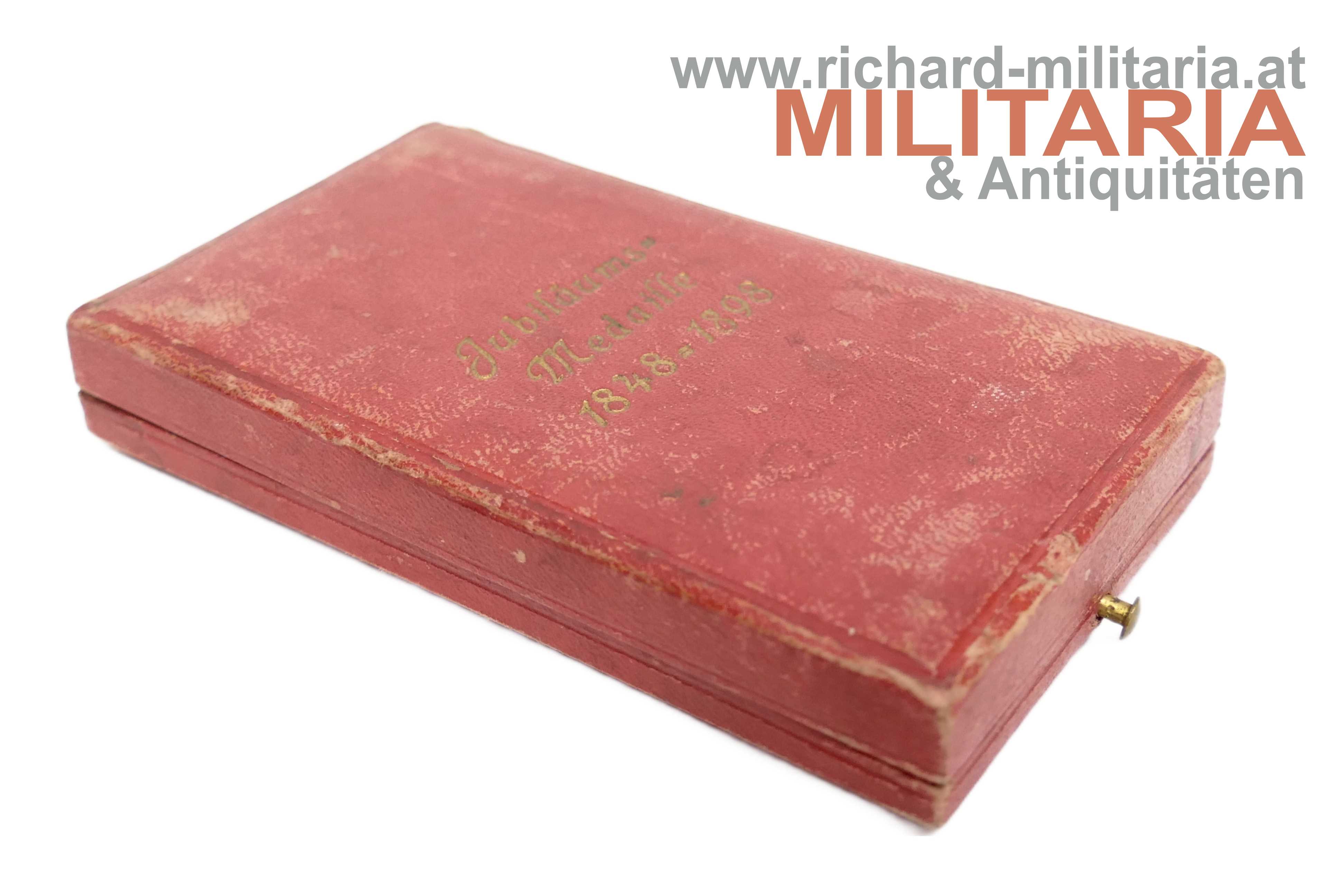 k.u.k. Bronzene Jubiläums-Erinnerungsmedaille 1848-1898 - variantes Etui!