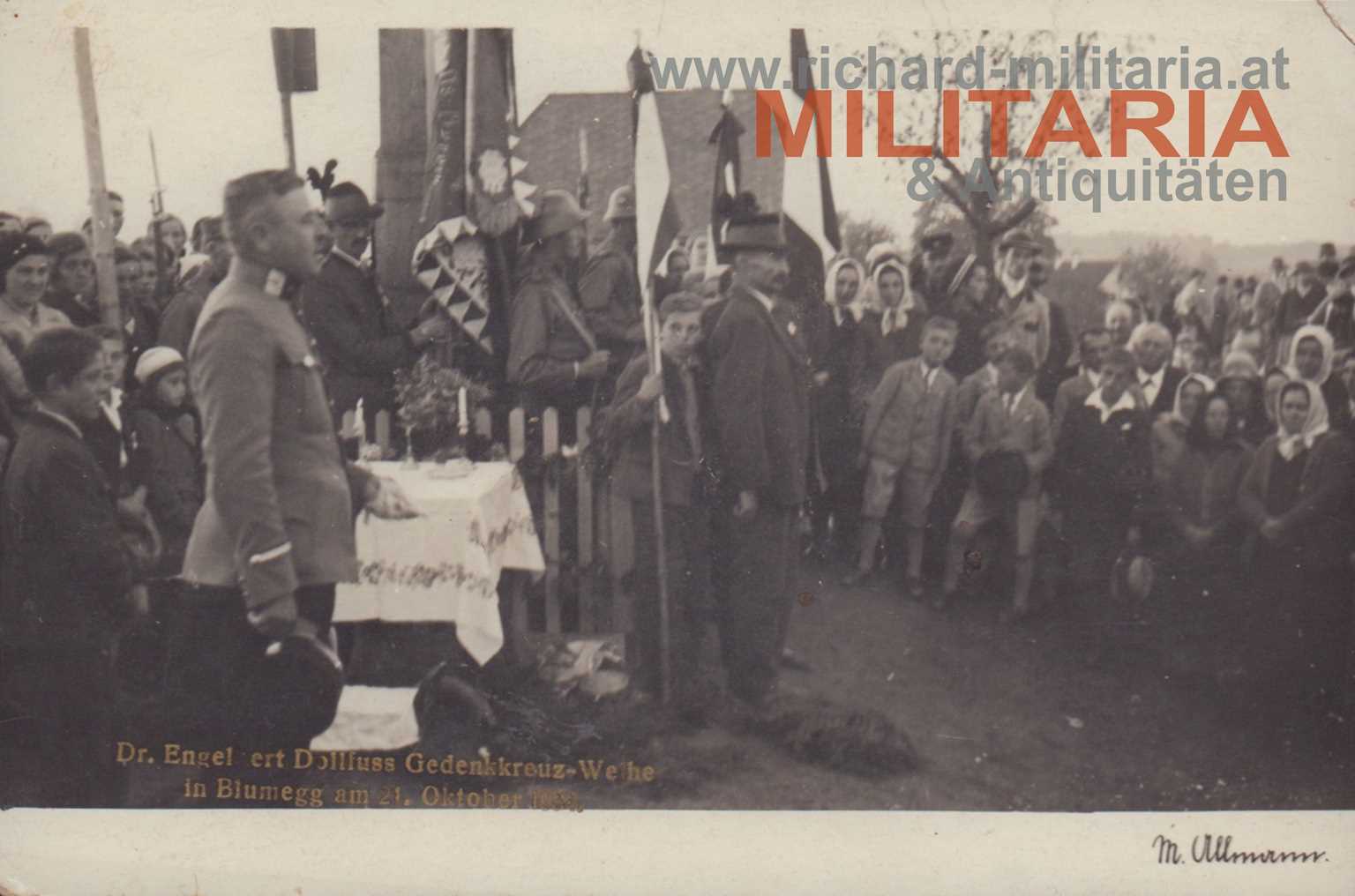 k.u.k. PK Dr. Engelbert Dollfuss Gedenkkreuz-Weihe in Blumegg am 21. Oktober 1931