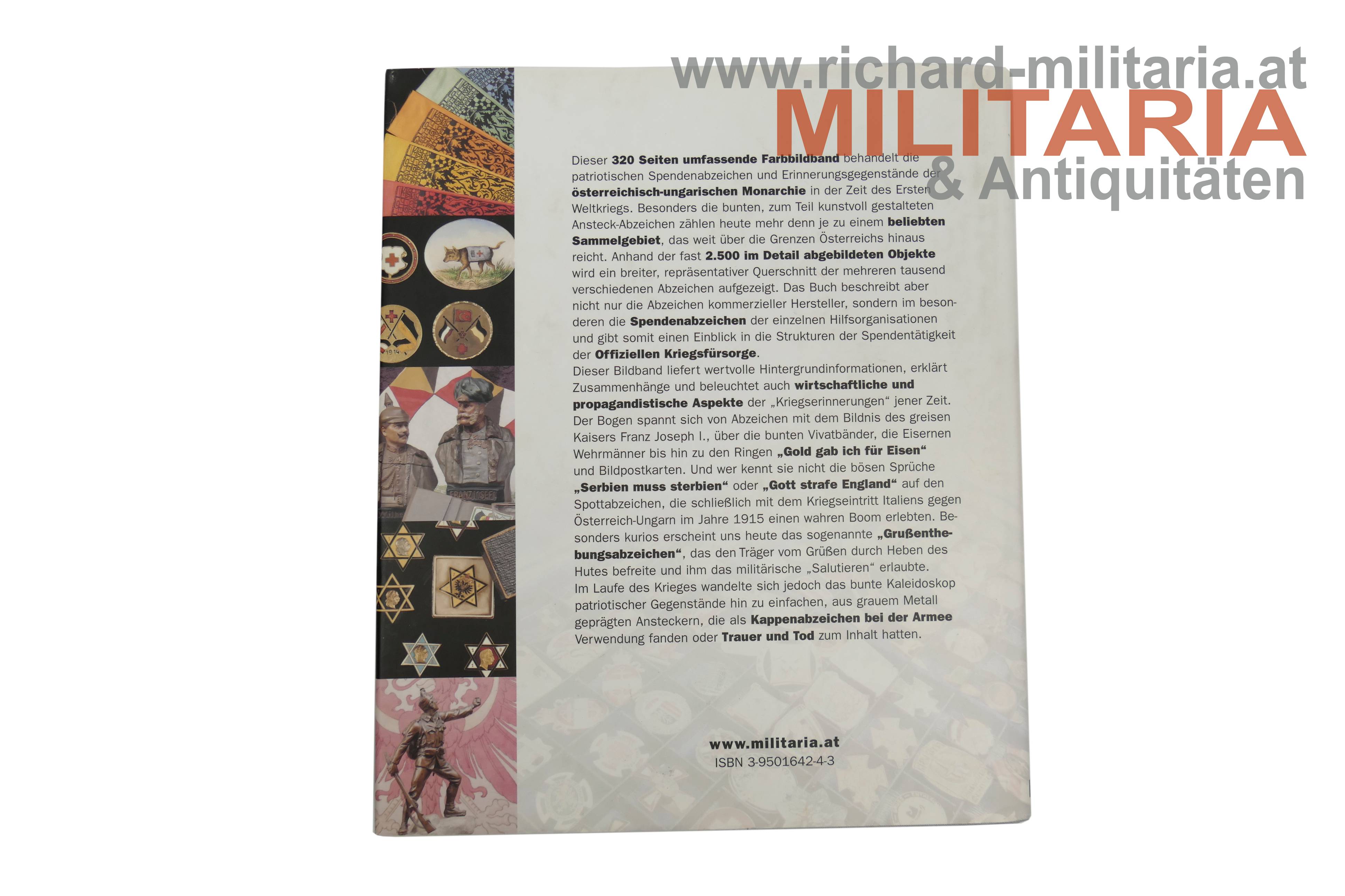 Andenken aus Eiserner Zeit - Patriotische Abzeichen der österreichisch-ungarischen Monarchie von 1914 bis 1918  