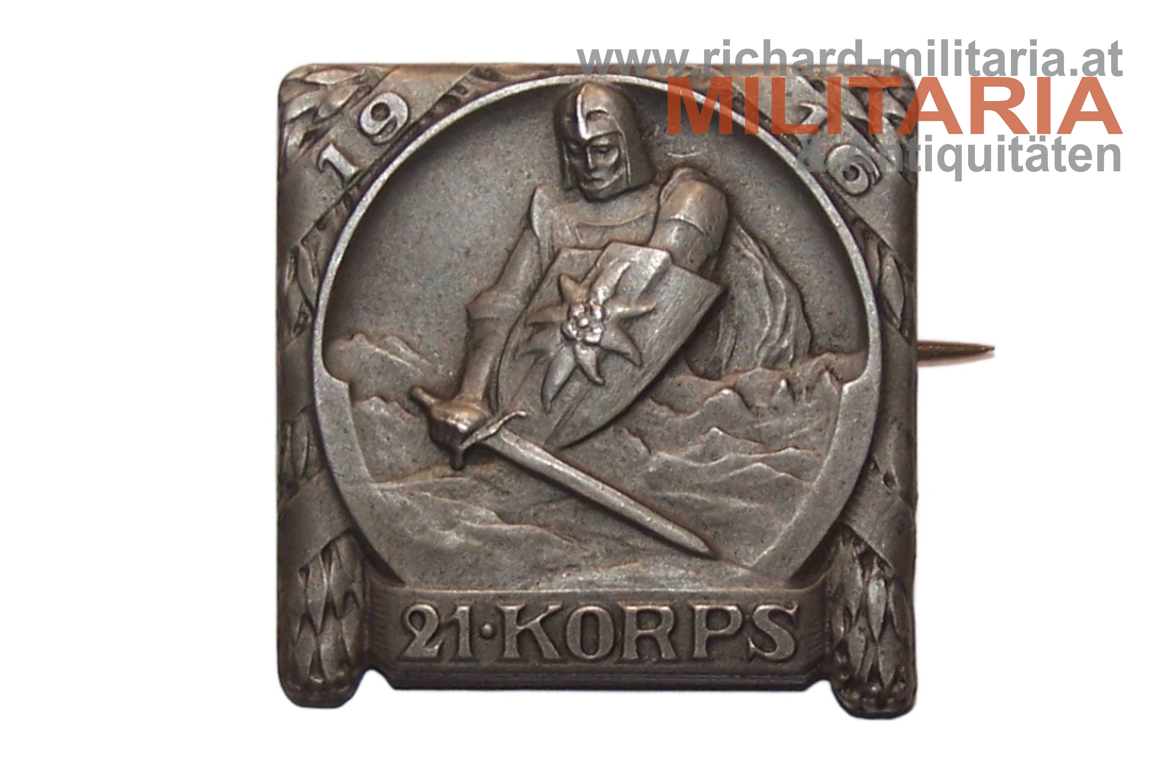 k.u.k. Kappenabzeichen - 21. Korps