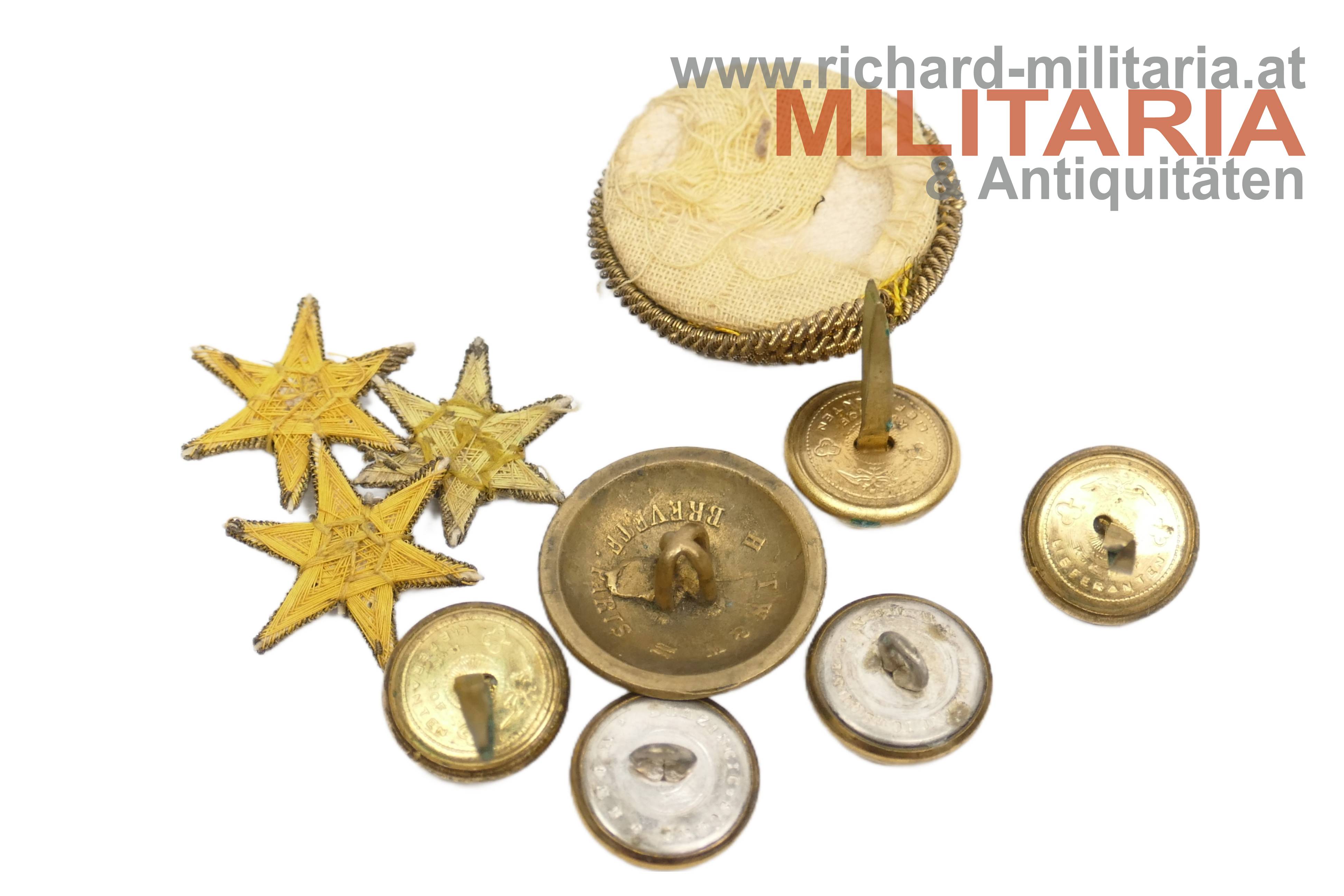 k.u.k. Konvolut - Knöpfe - Rangsterne - Kappenkokarde