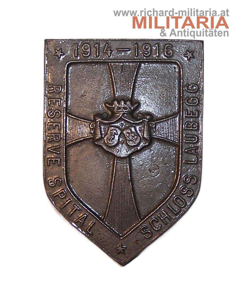 k.u.k. Kappenabzeichen - Reserve Spital Schloss Lauberg 1914-1916