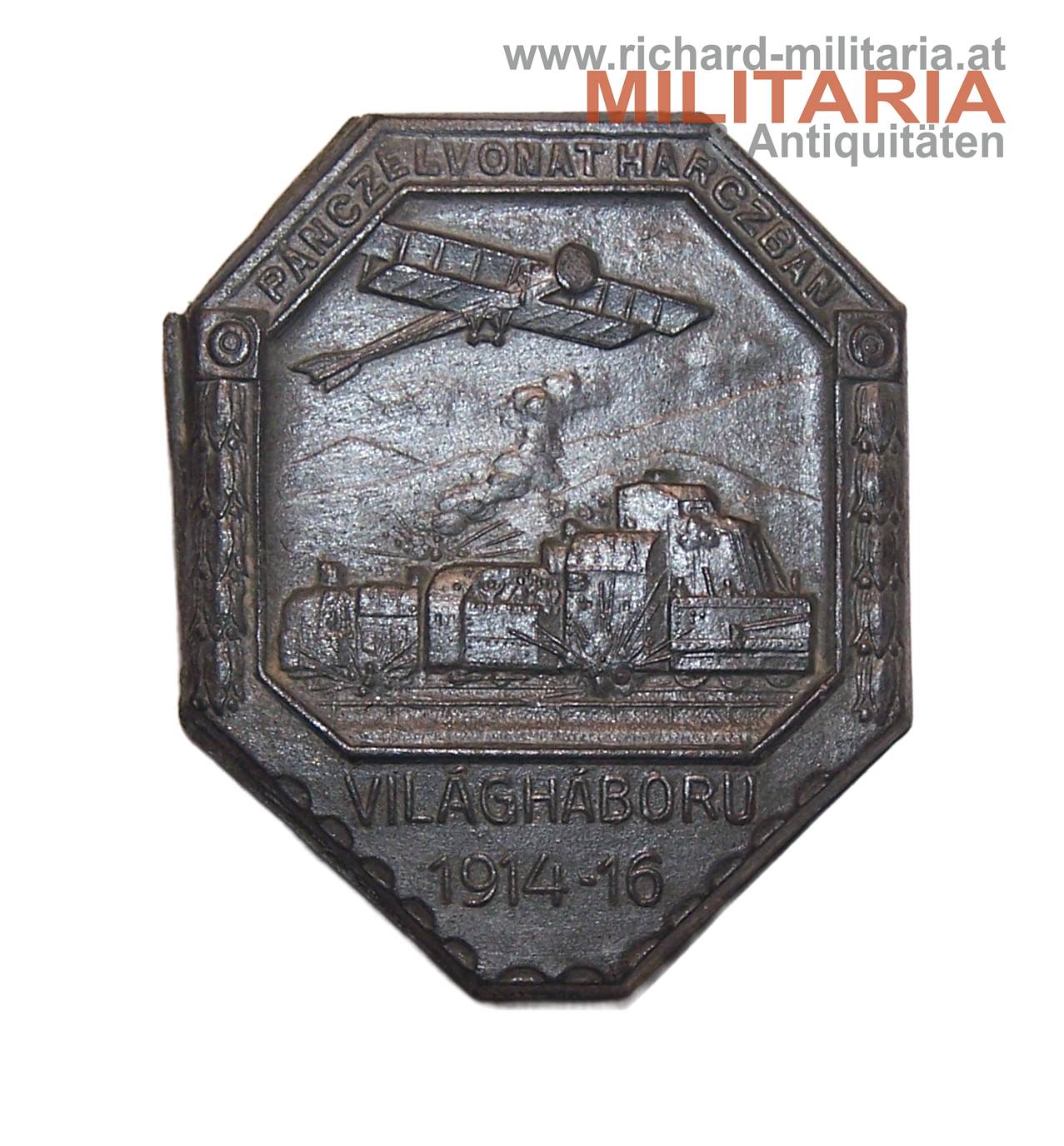 k.u.k. Kappenabzeichen - Pánczélvonat harcban Világháború (Panzerzug im Kampf) 1914-1916