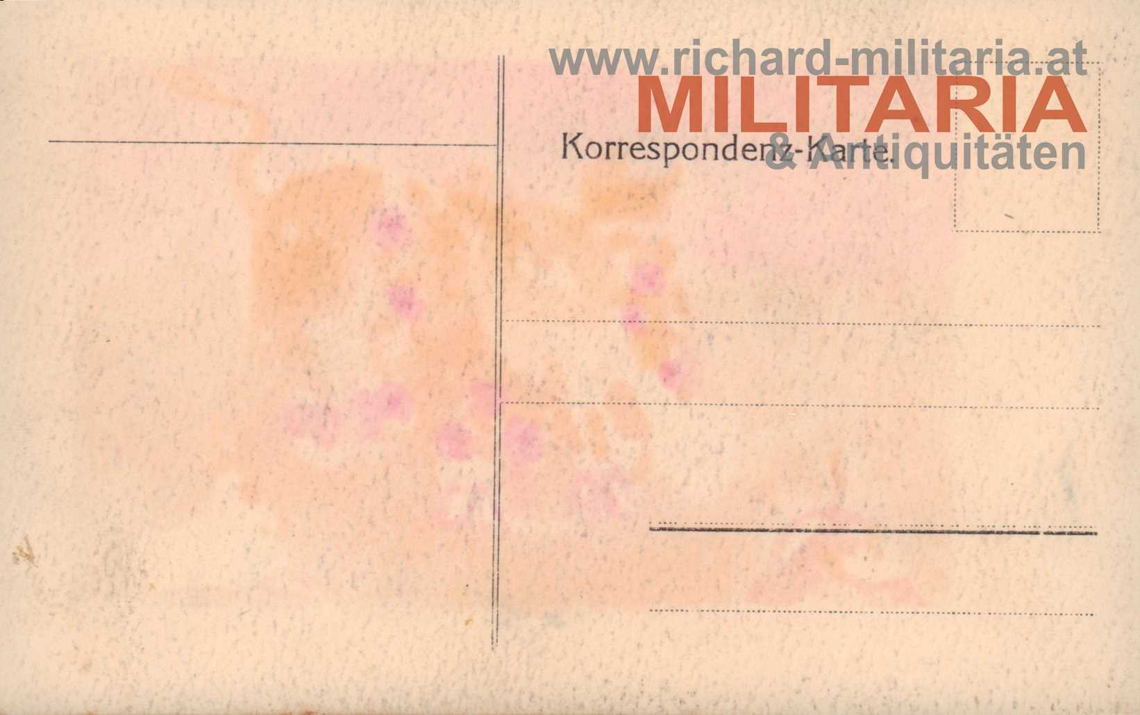 k.u.k. handgemalte Feldpostkarte - Die britische Wut 1916"