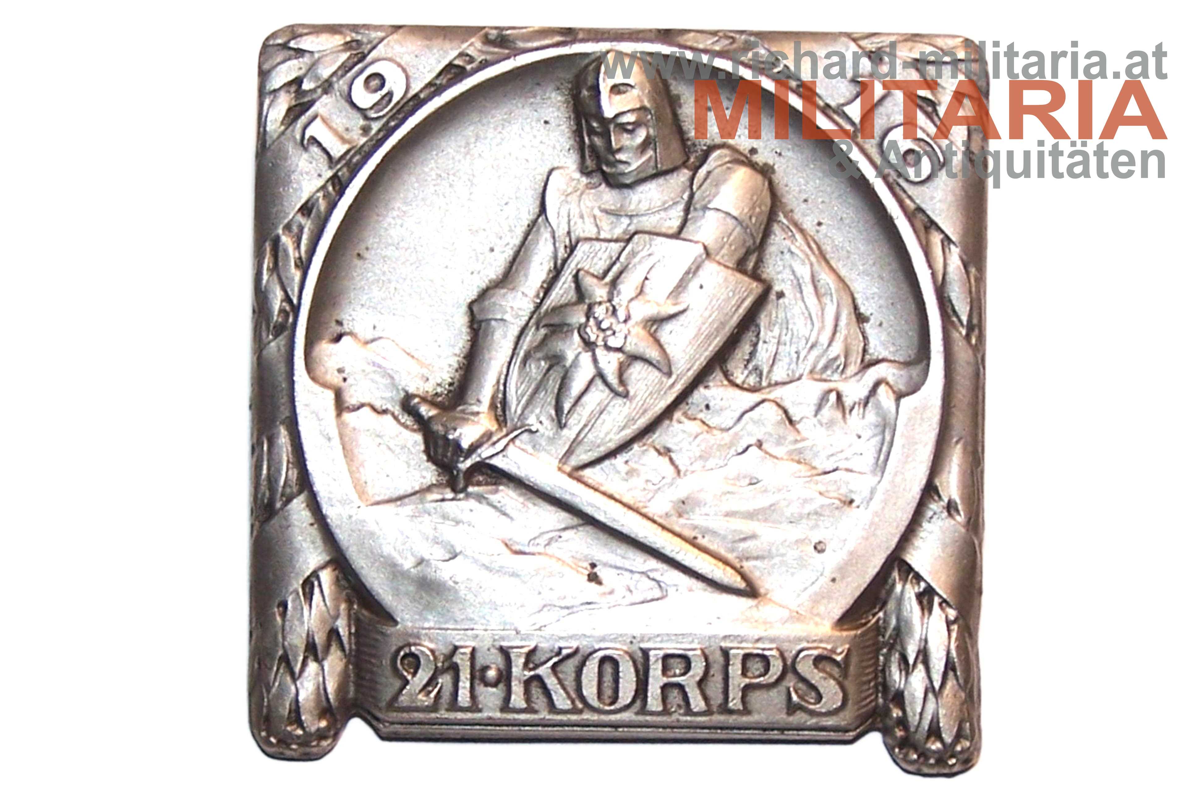 k.u.k. Kappenabzeichen - 21. Korps