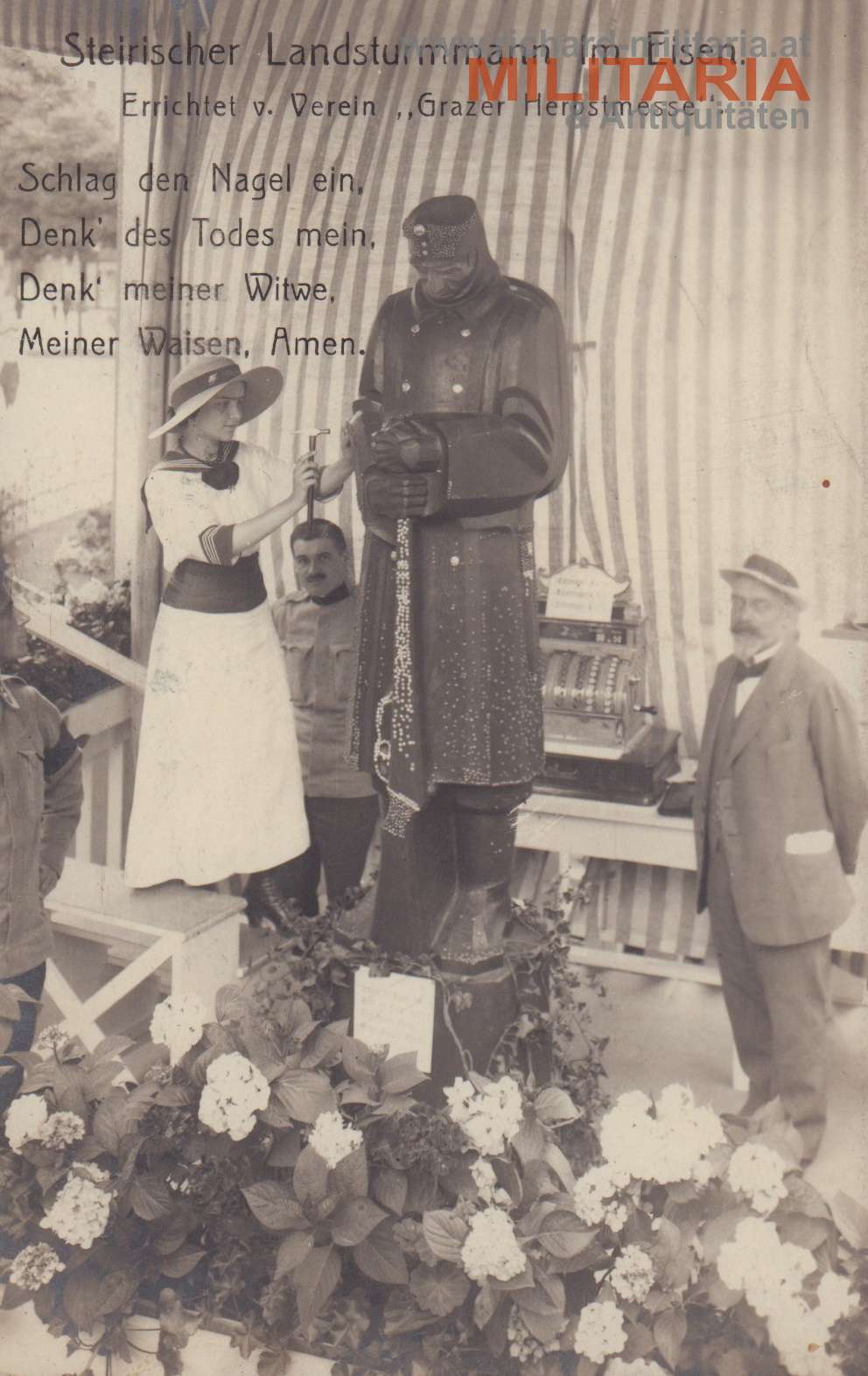 k.u.k. Postkarte Steirischer Landsturmmann im Eisen - Grazer Herbstmesse