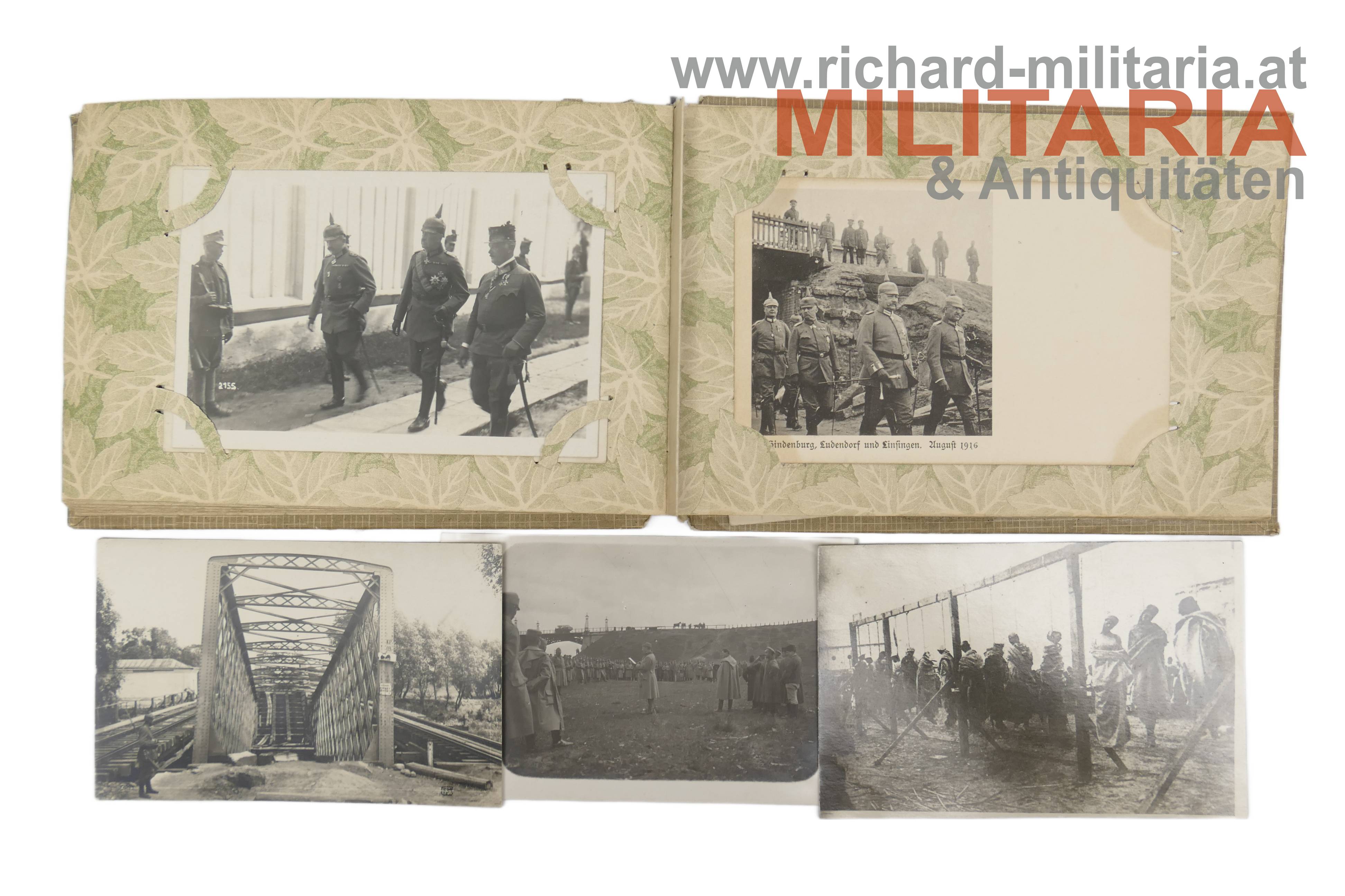 1. Weltkrieg - Fotoalbum m. 45 Privat- und Kauffotos