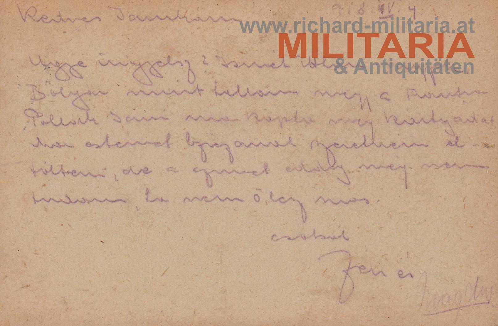 k.u.k. Feldpostkarte - Sturm Baon Nr. 15