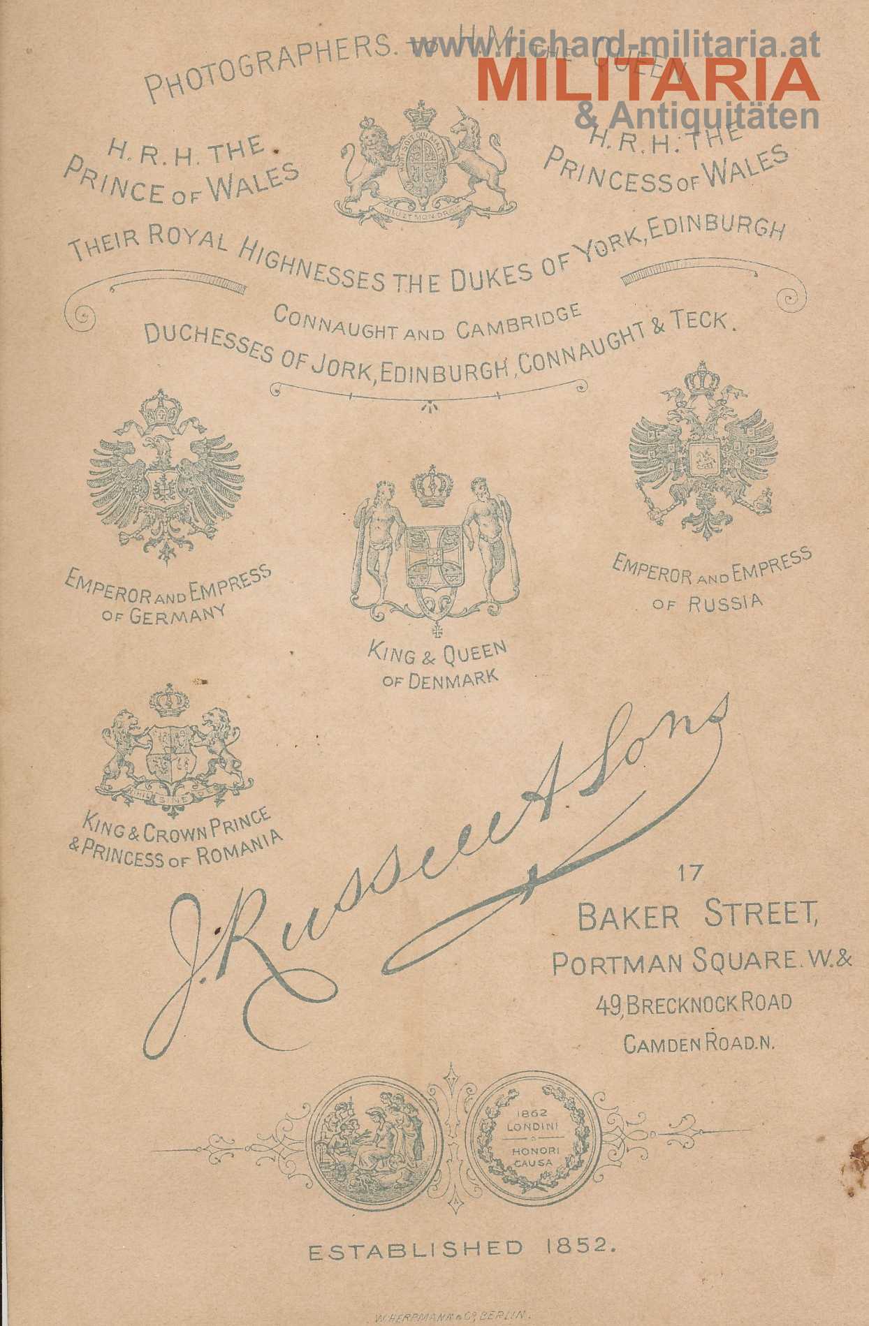 Hartkartonfoto - Zar Nikolaus II. mit Gattin Alix von Hessen am Tag der Verlobung