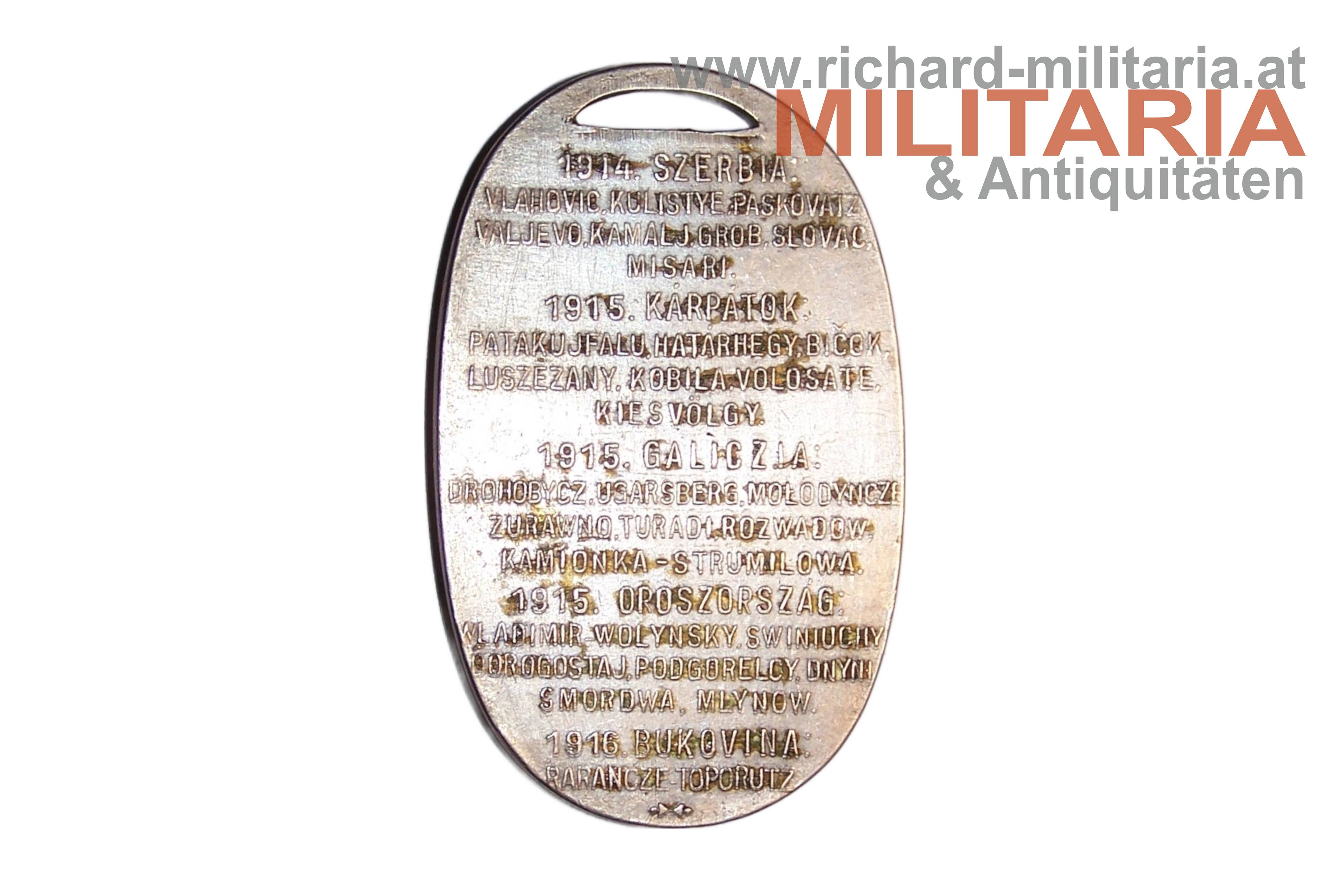 k.u. patriotischer Anhänger - 30. Honvéd Infanterie Regiment - SILBER