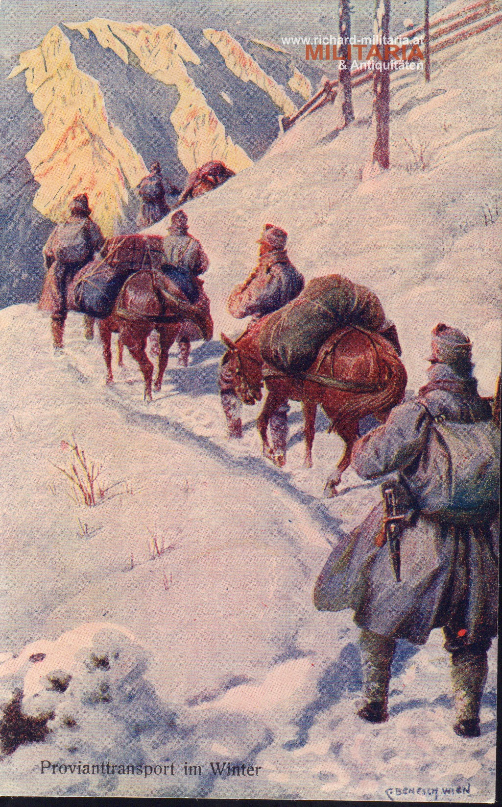 k.u.k. PK "Provianttransport im Winter" - ungelaufen