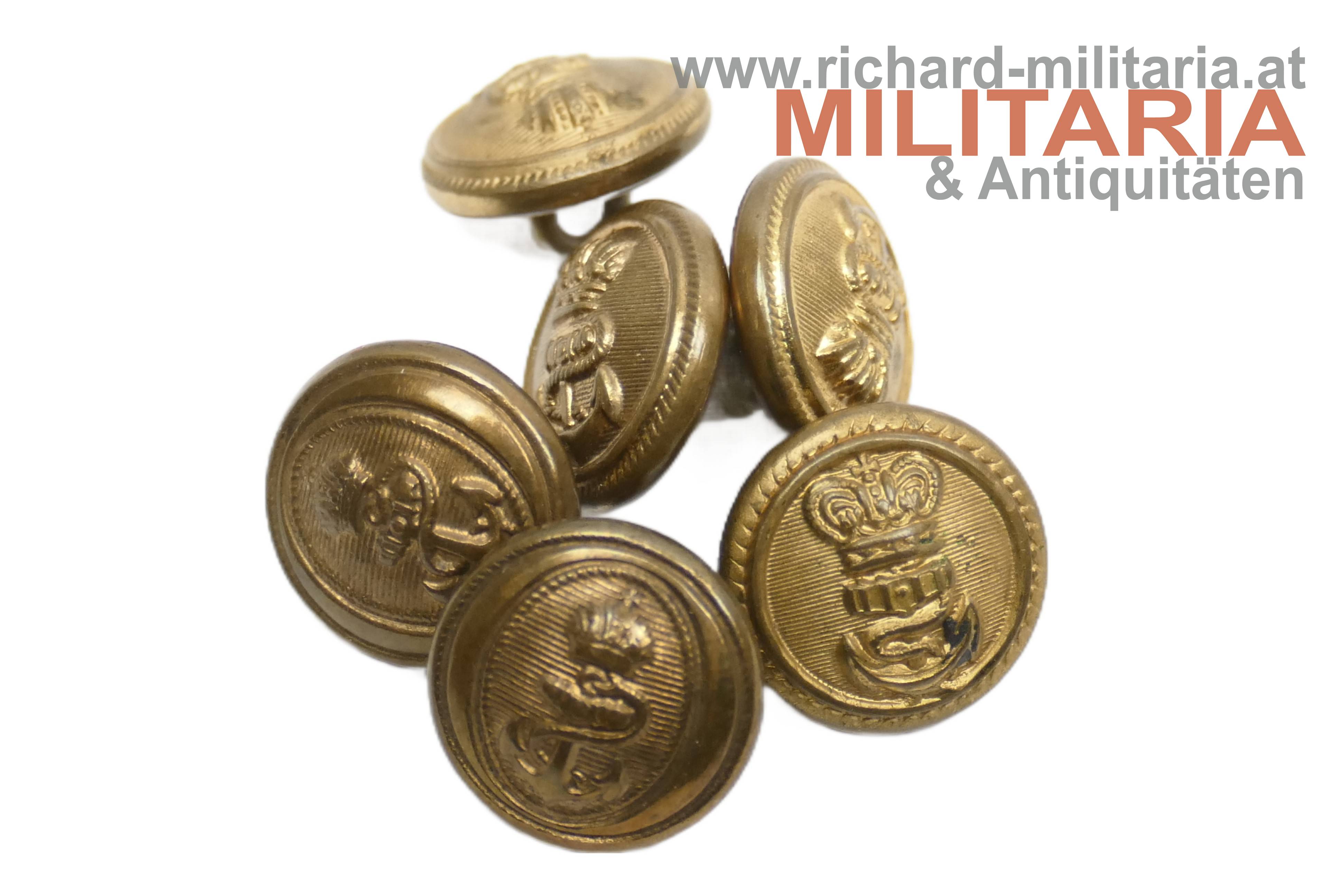 k.u.k. Kriegsmarine - 6 kleine Knöpfe 