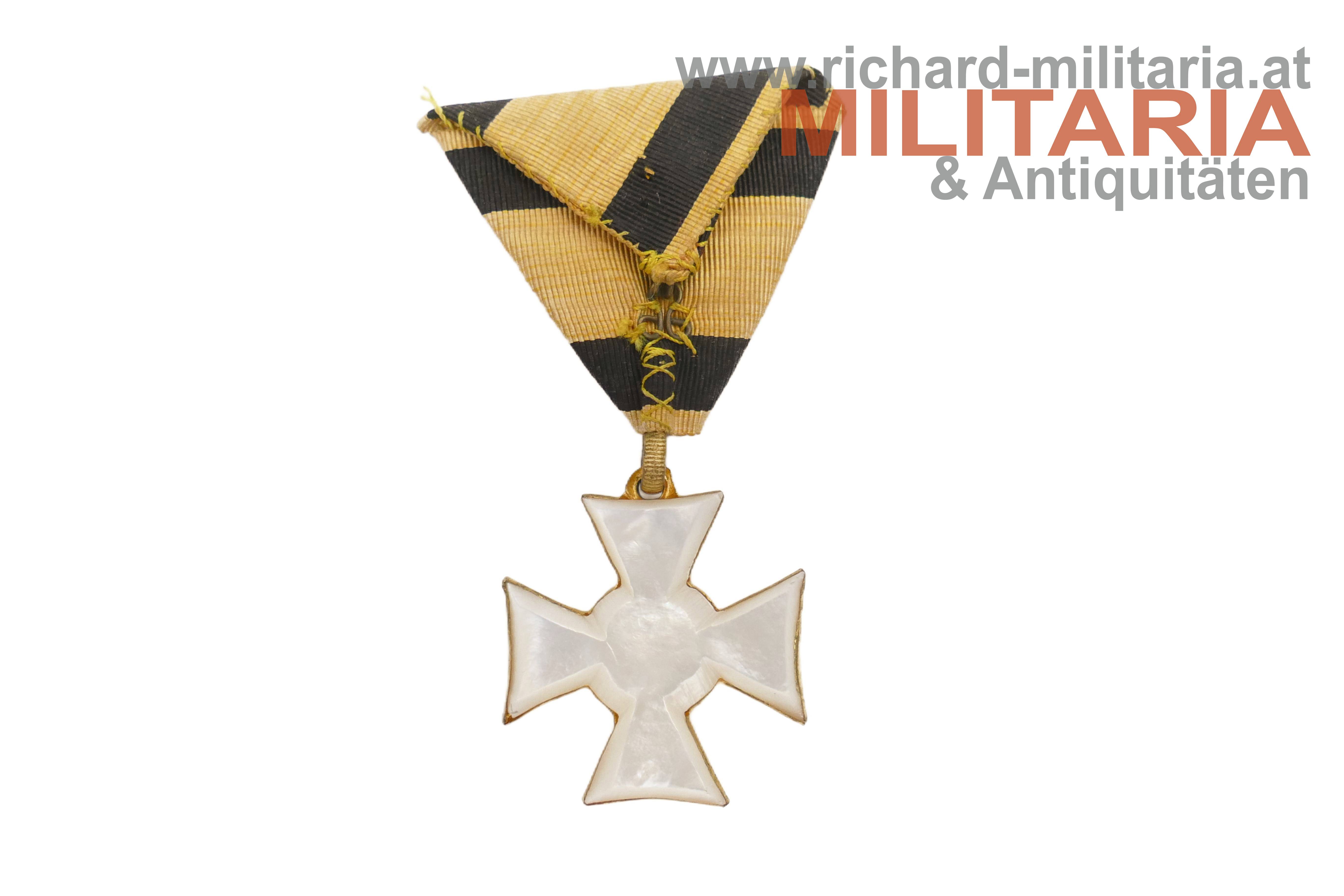 k.k. Militärdienstzeichen 1. Klasse - Offizier - Perlmutt - 1850/70