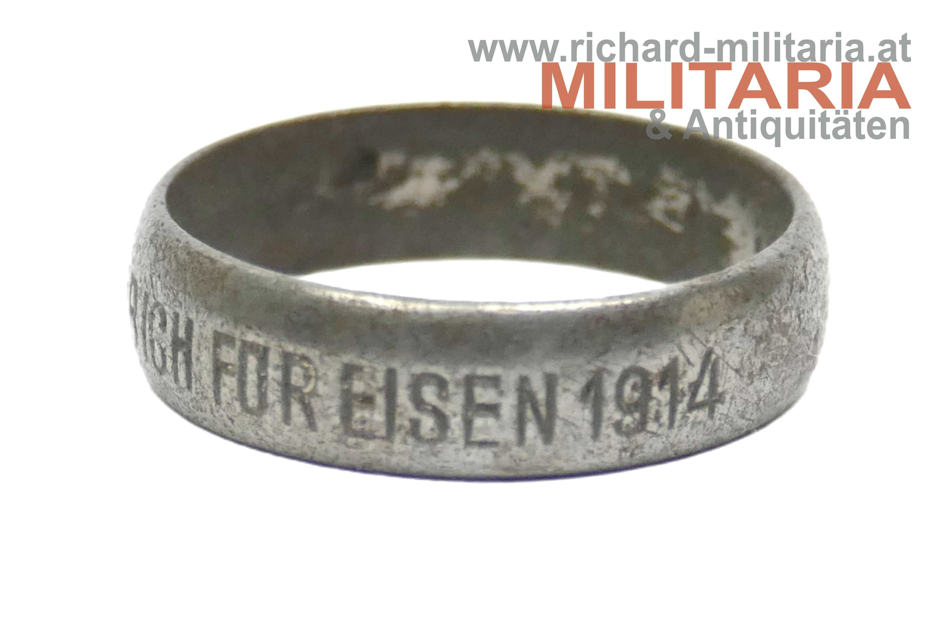 Patriotischer Ring "Gold gab ich für Eisen 1914" 