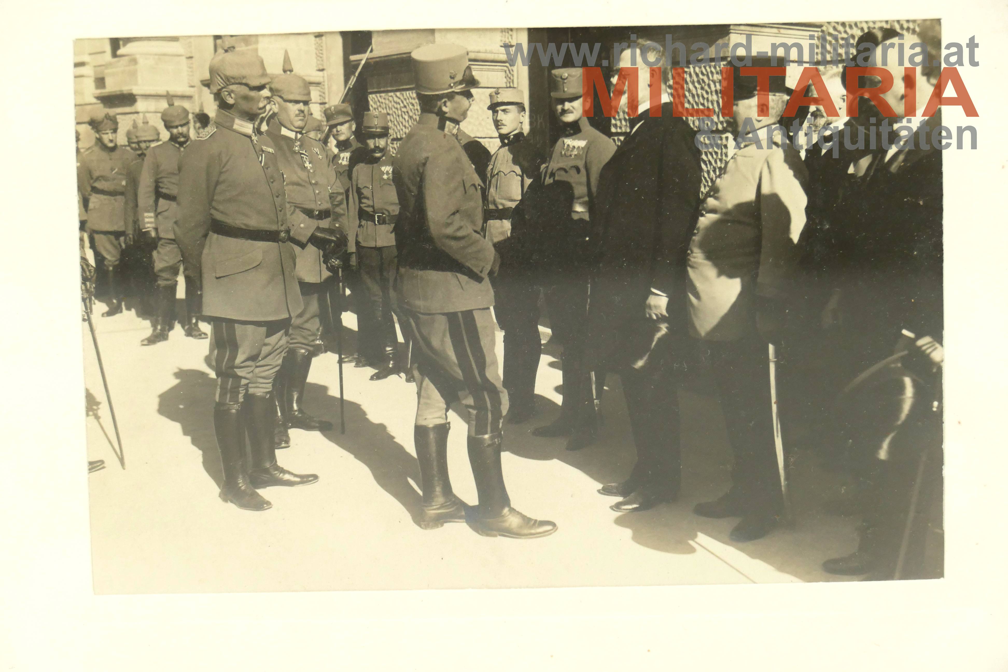 k.u.k. Foto - Kaiser Karl mit dem deutschen Generalstab 