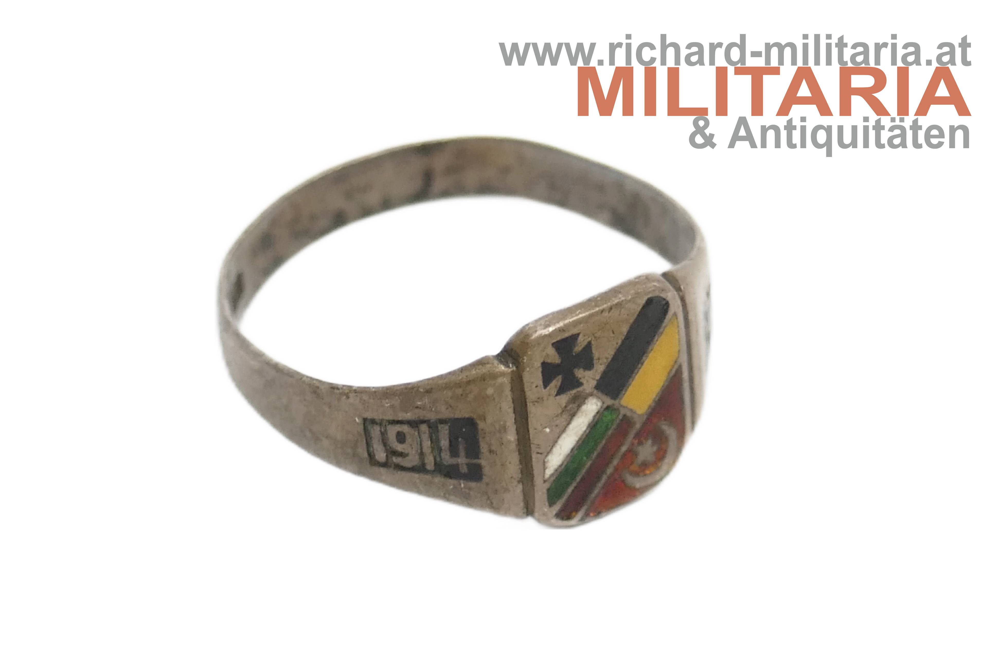 k.u.k. patriotischer Ring - Türkei Bulgarien Österreich Eisernes Kreuz - SILBER