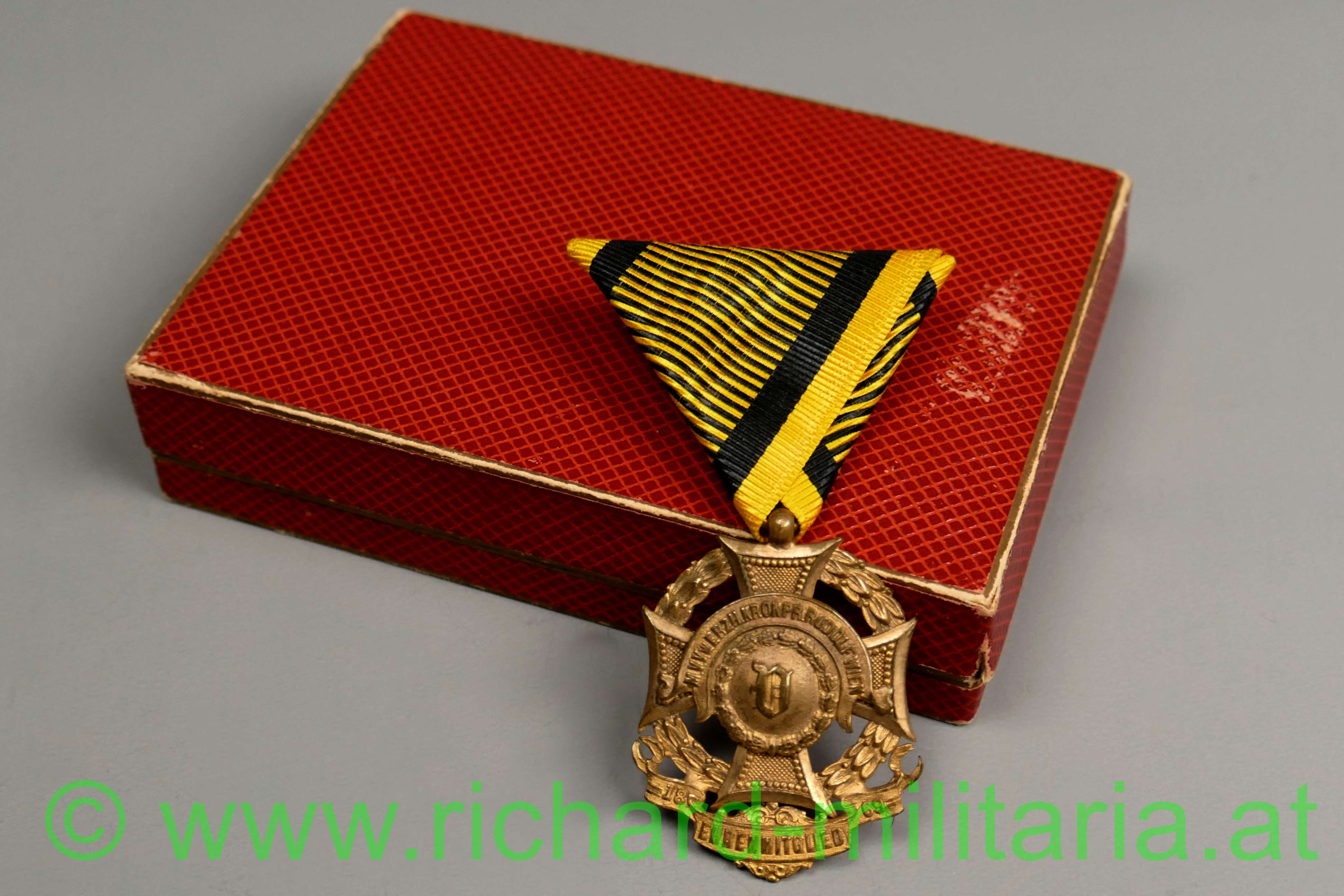 Medaille Militärveteranenverein Wien Kronpr. Rudolf - Ehrenmitglied 1869 mit Euti