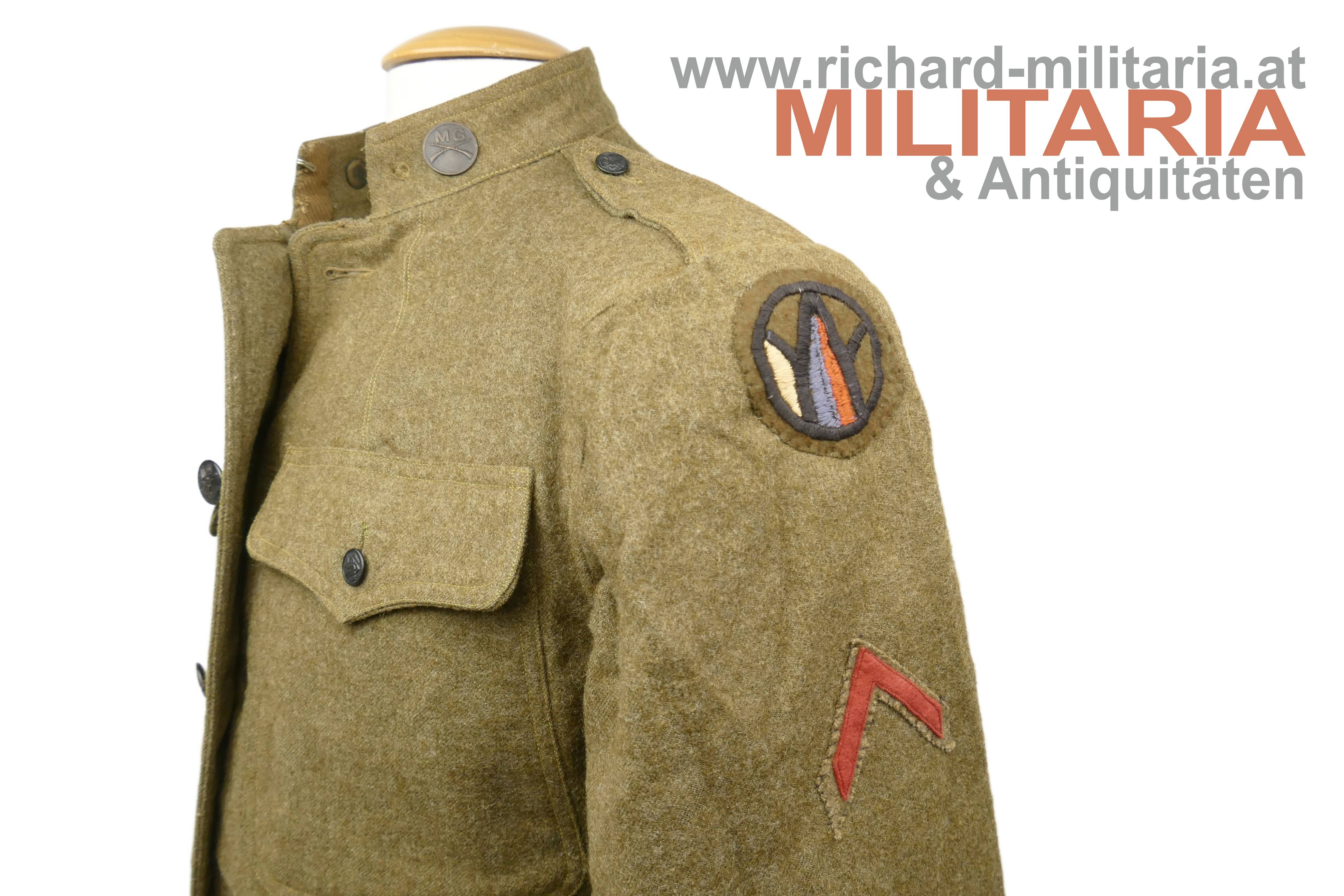 1. Weltkrieg - USA - Uniformrock M1917 - 89. US-Infanterie-Division / MG-Truppe